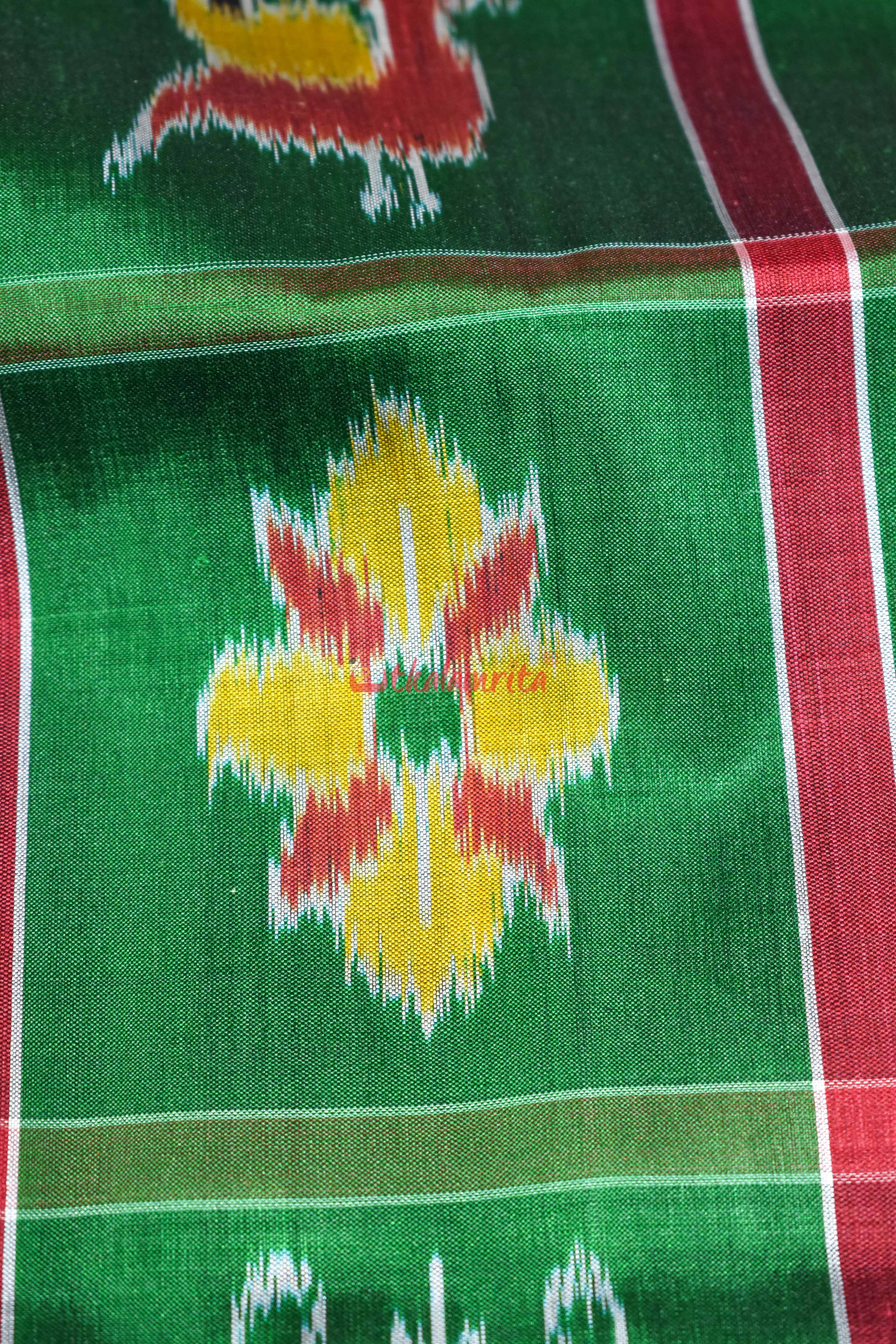 Green Red Nabarangi Silk