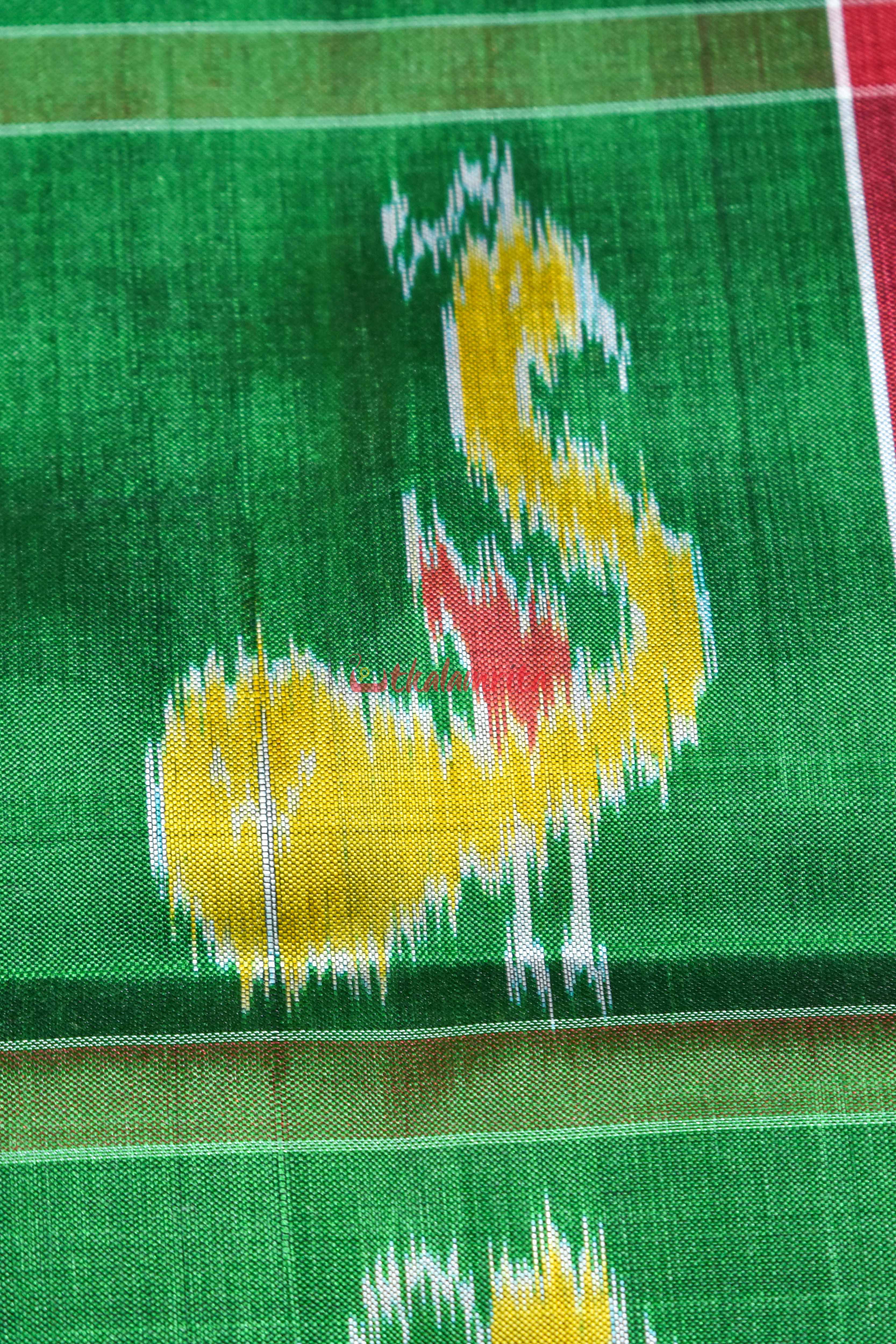 Green Red Nabarangi Silk