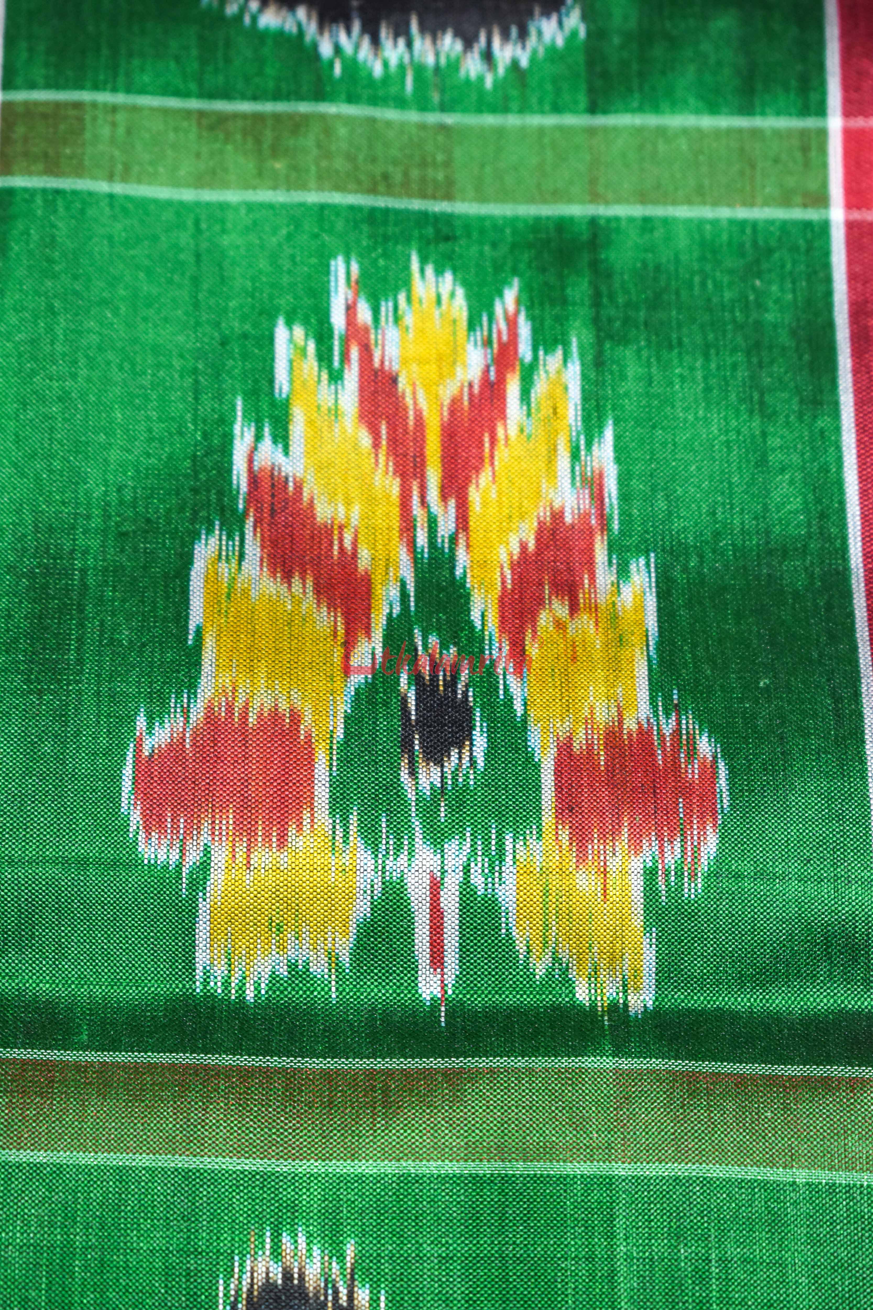 Green Red Nabarangi Silk
