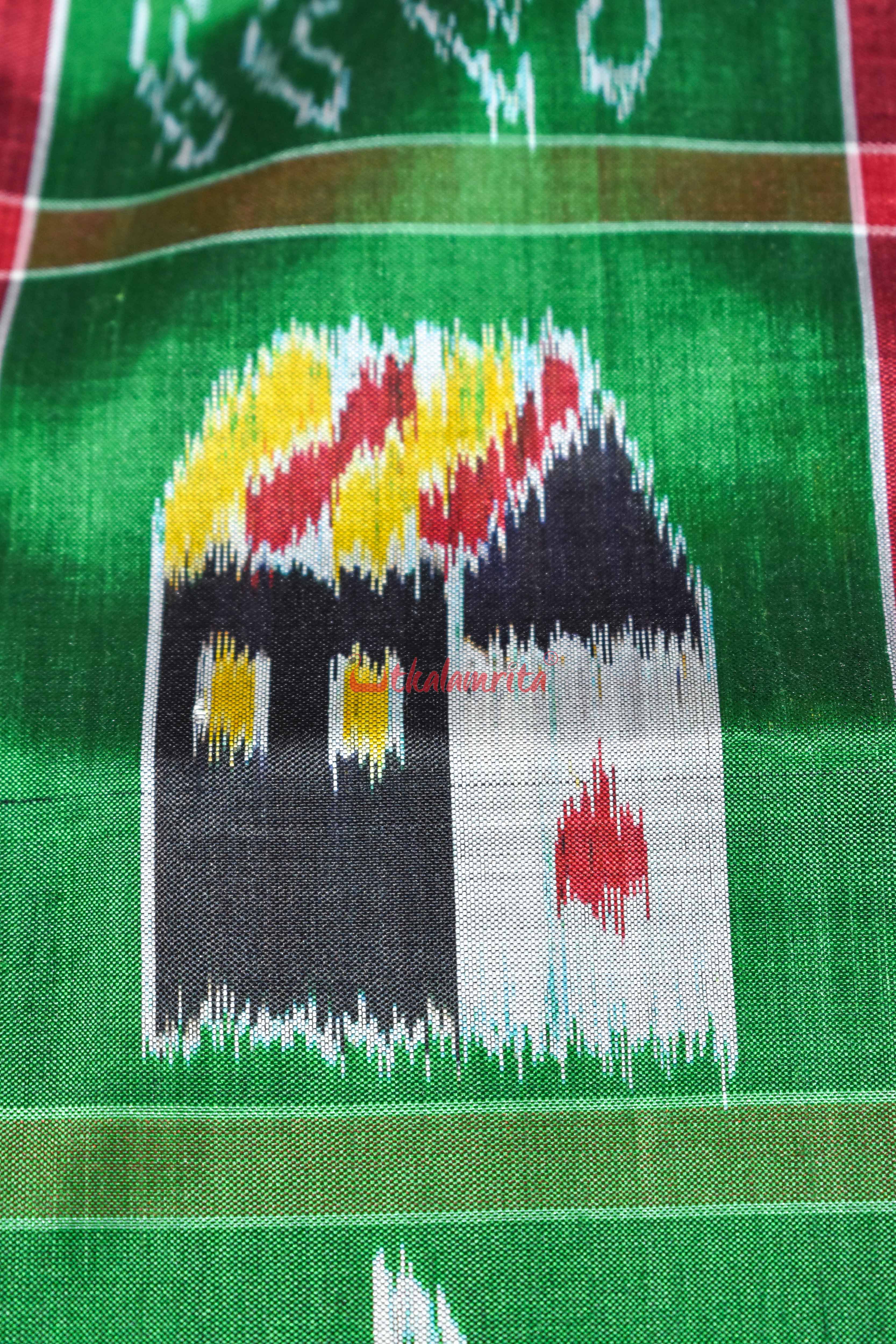 Green Red Nabarangi Silk