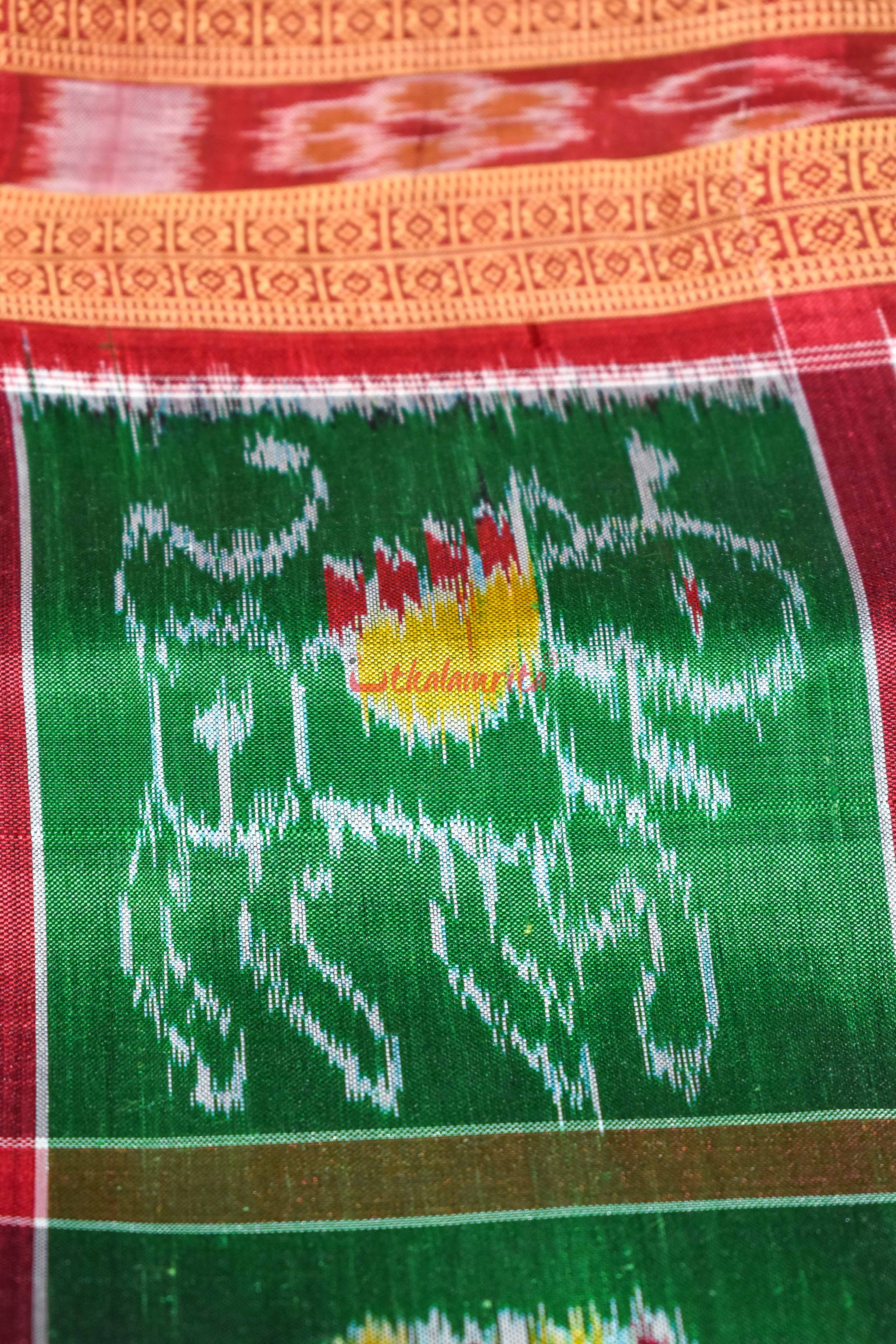 Green Red Nabarangi Silk
