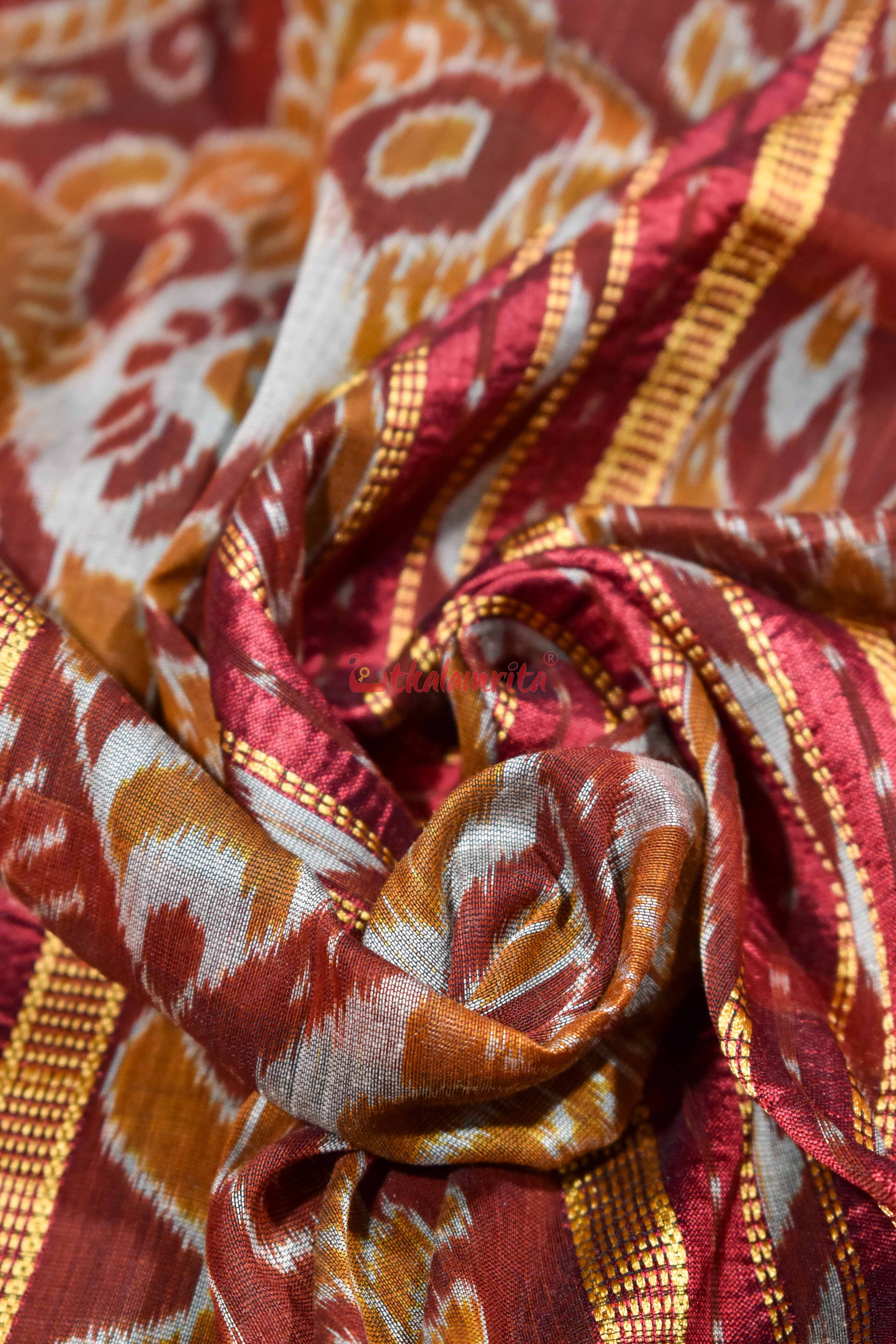 Green Red Nabarangi Silk