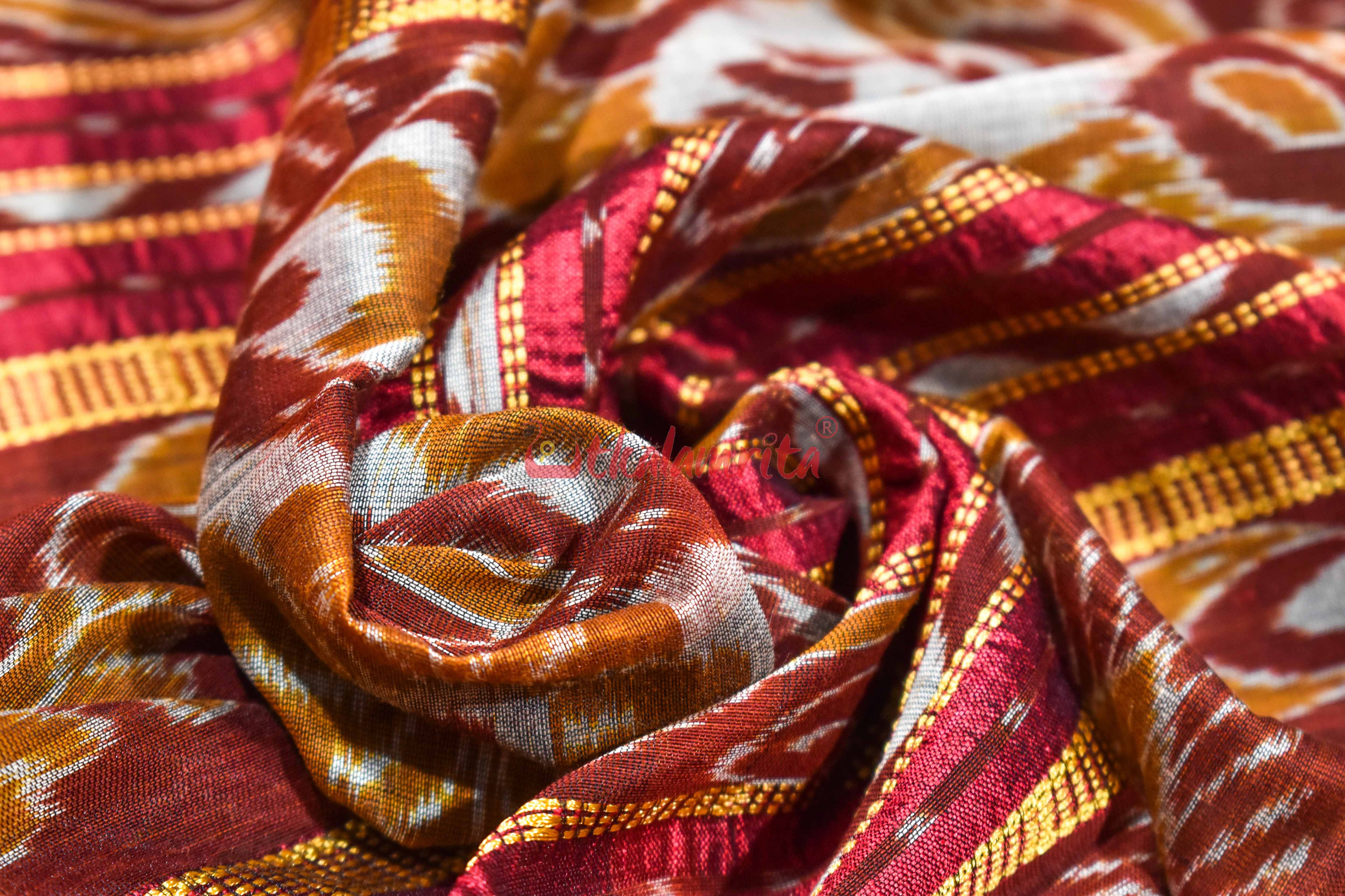 Green Red Nabarangi Silk