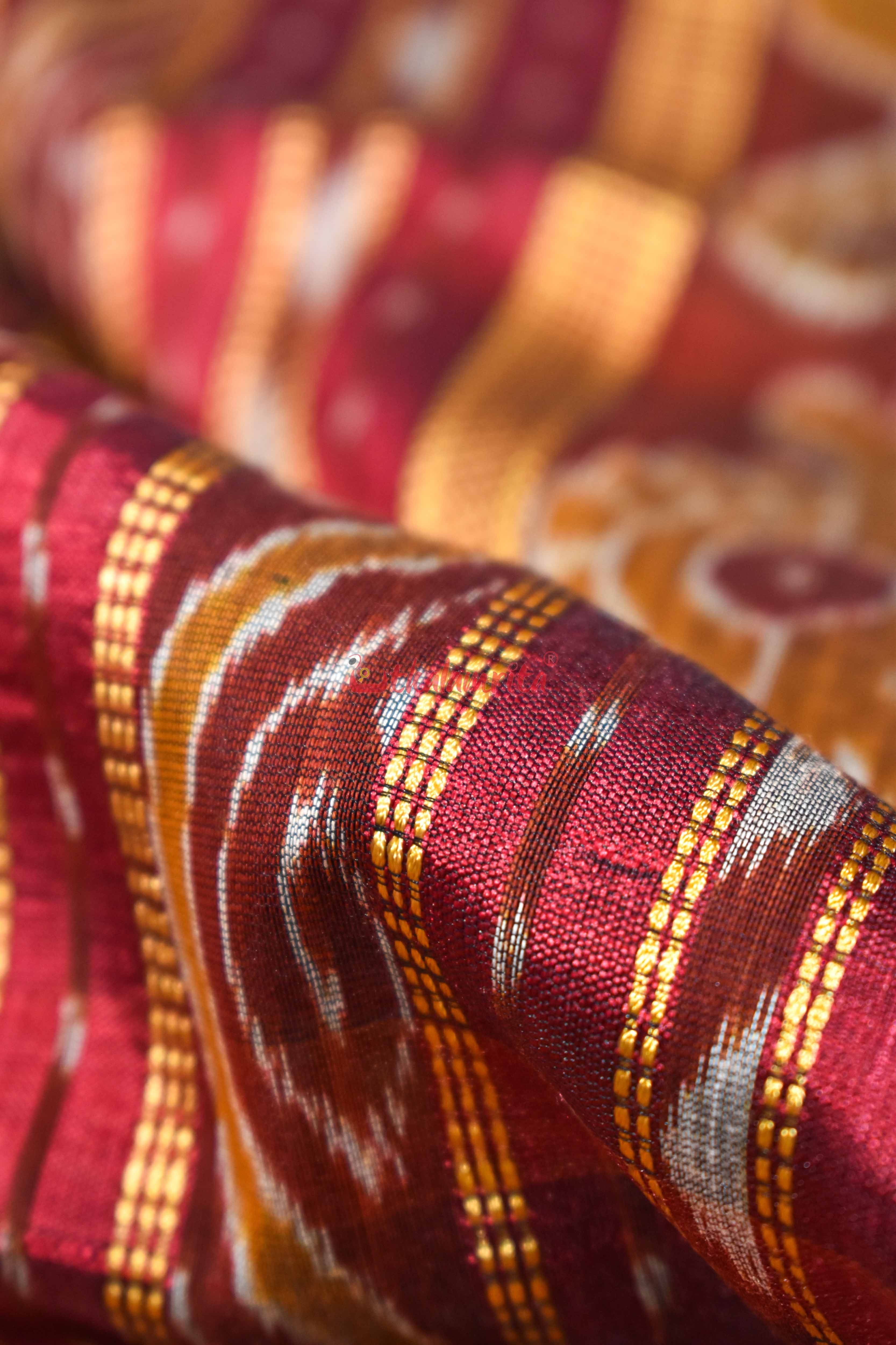 Green Red Nabarangi Silk