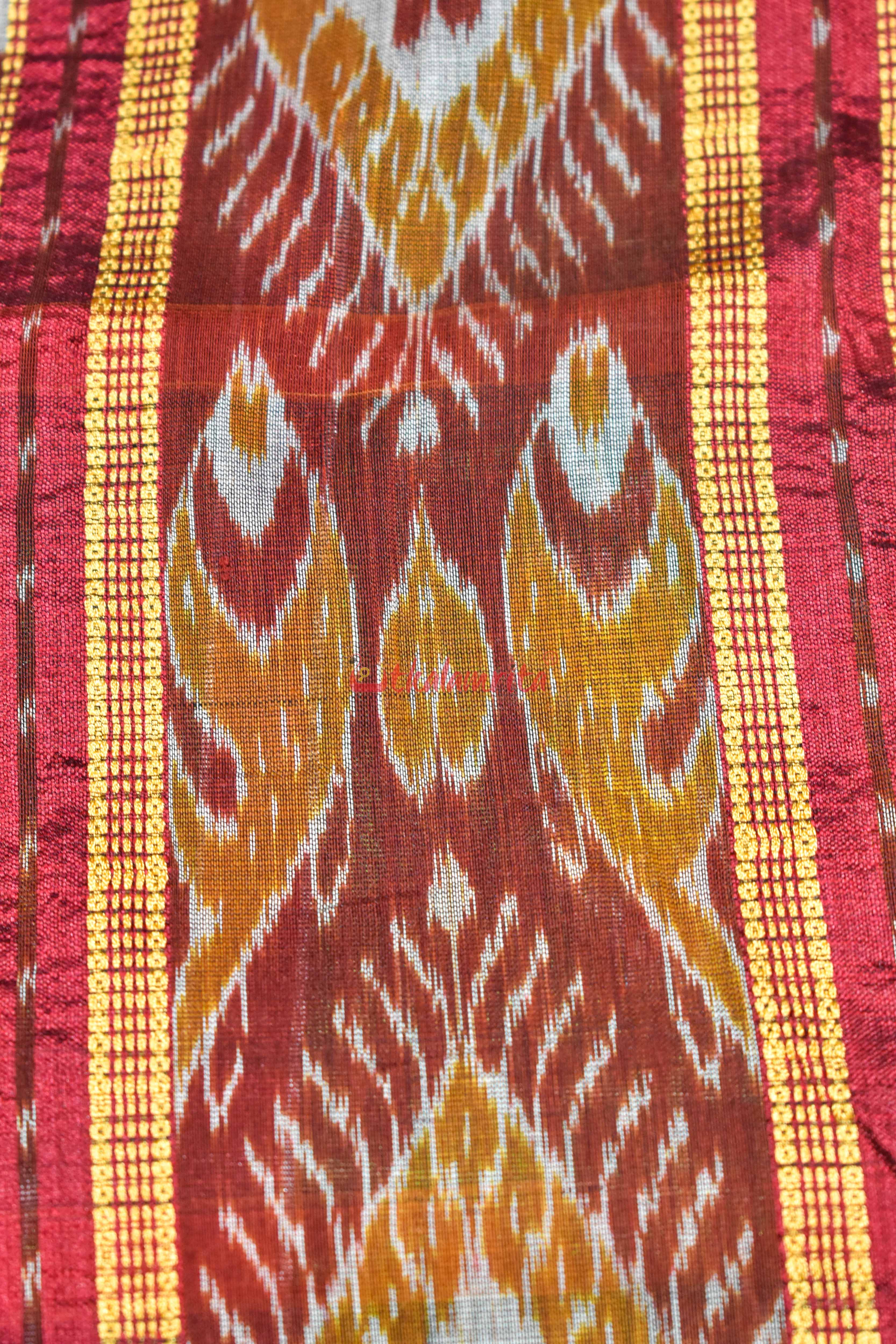 Green Red Nabarangi Silk