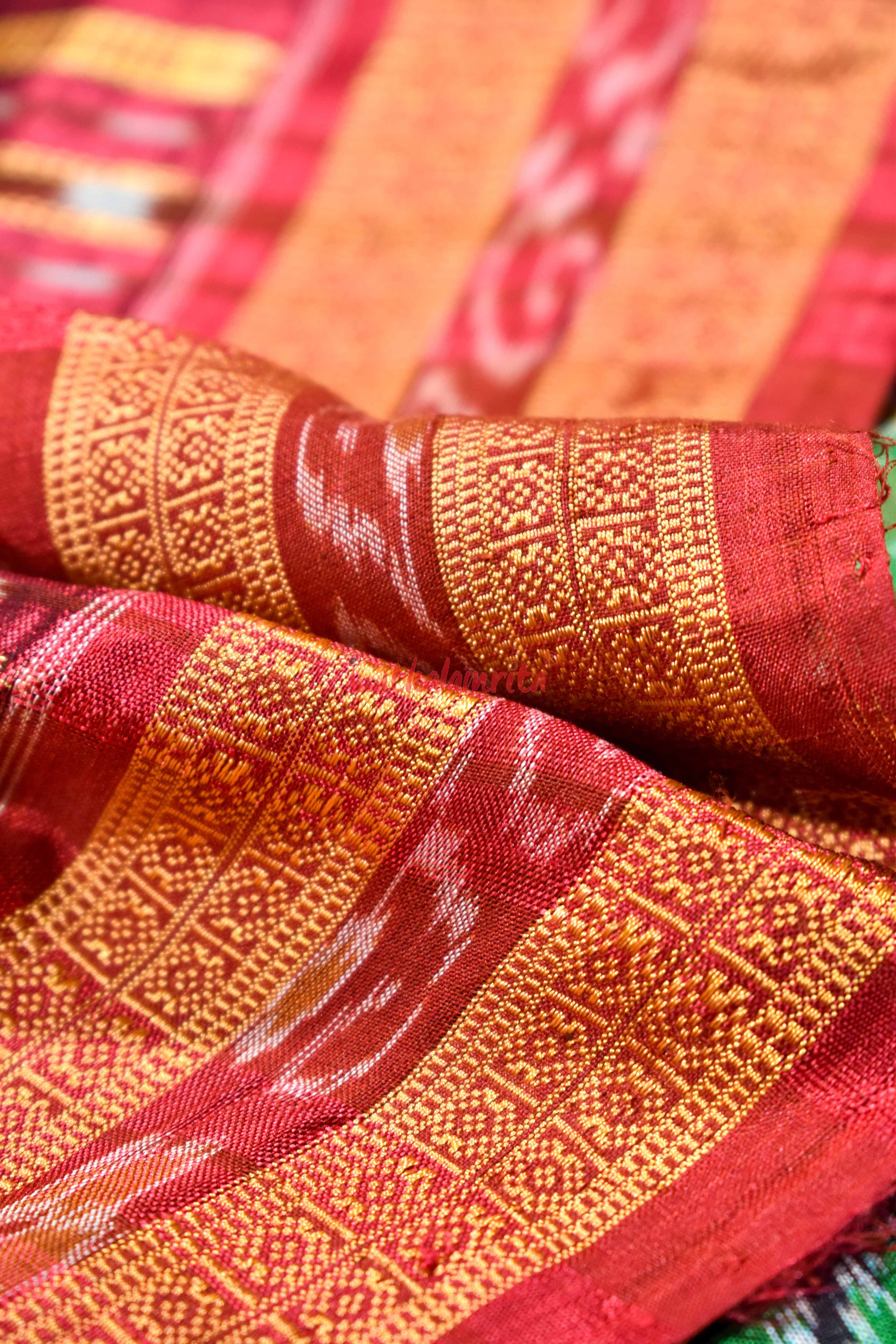 Green Red Nabarangi Silk