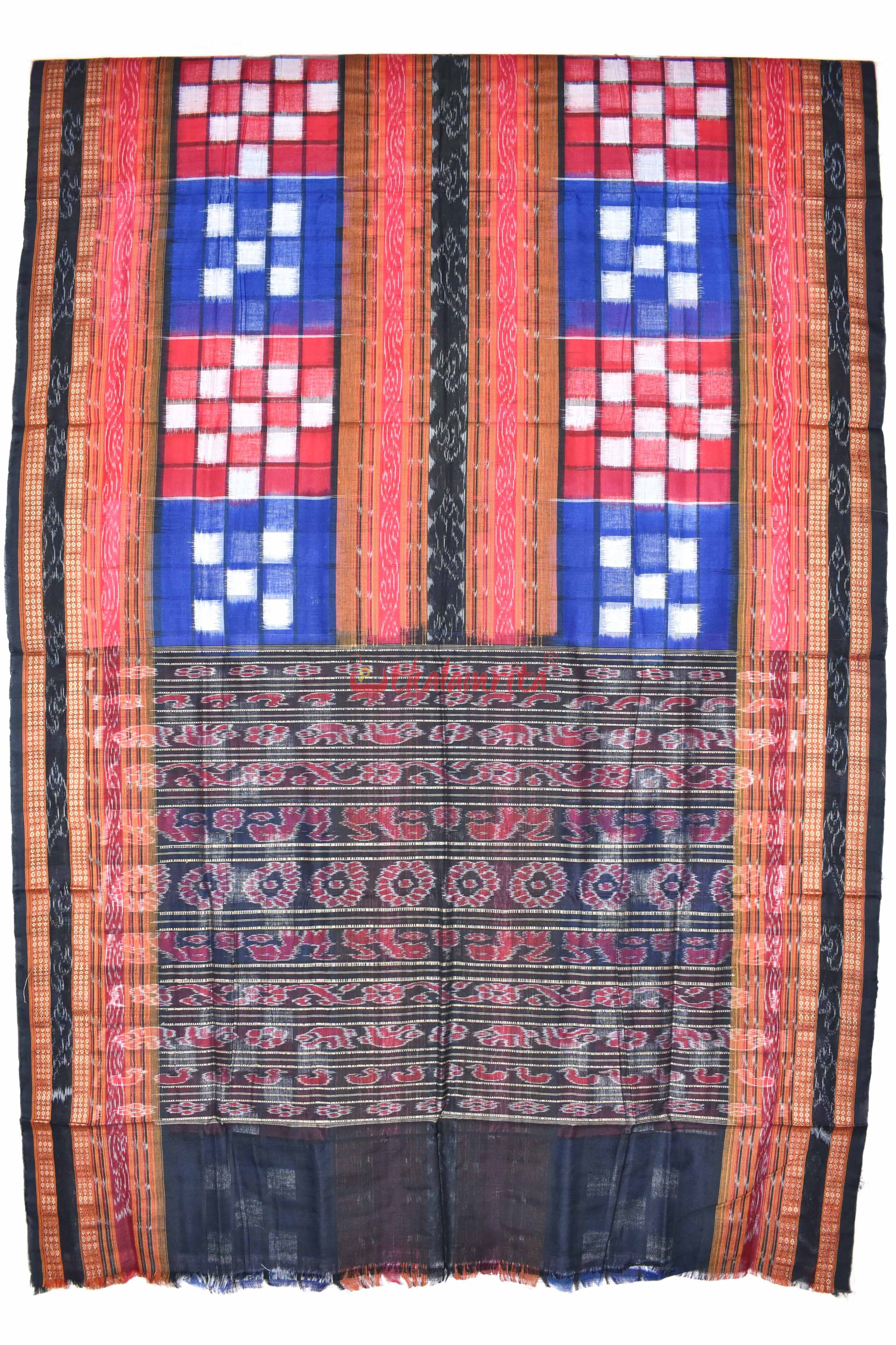 Blue Red Bichitrapuri Saree
