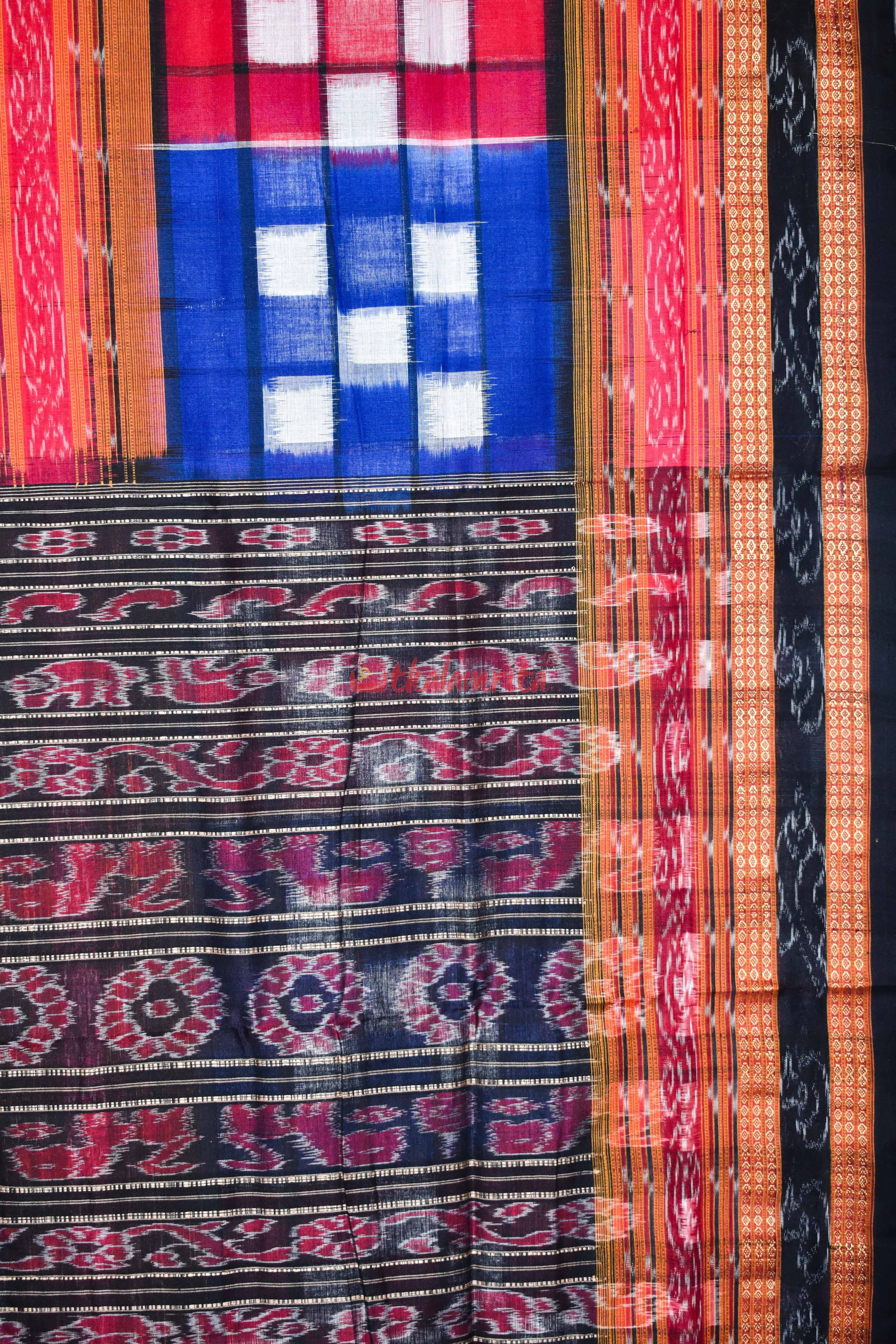 Blue Red Bichitrapuri Saree