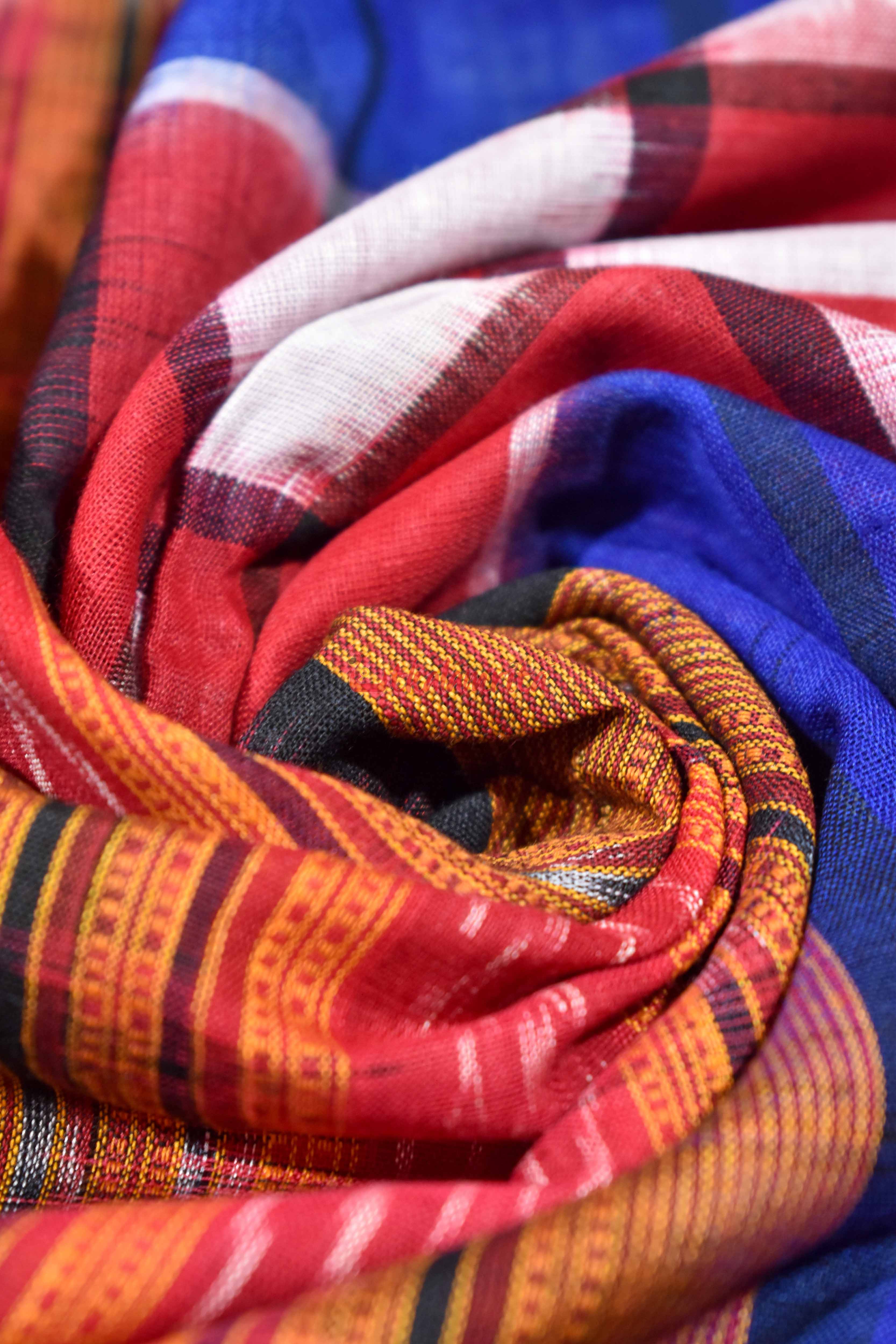 Blue Red Bichitrapuri Saree