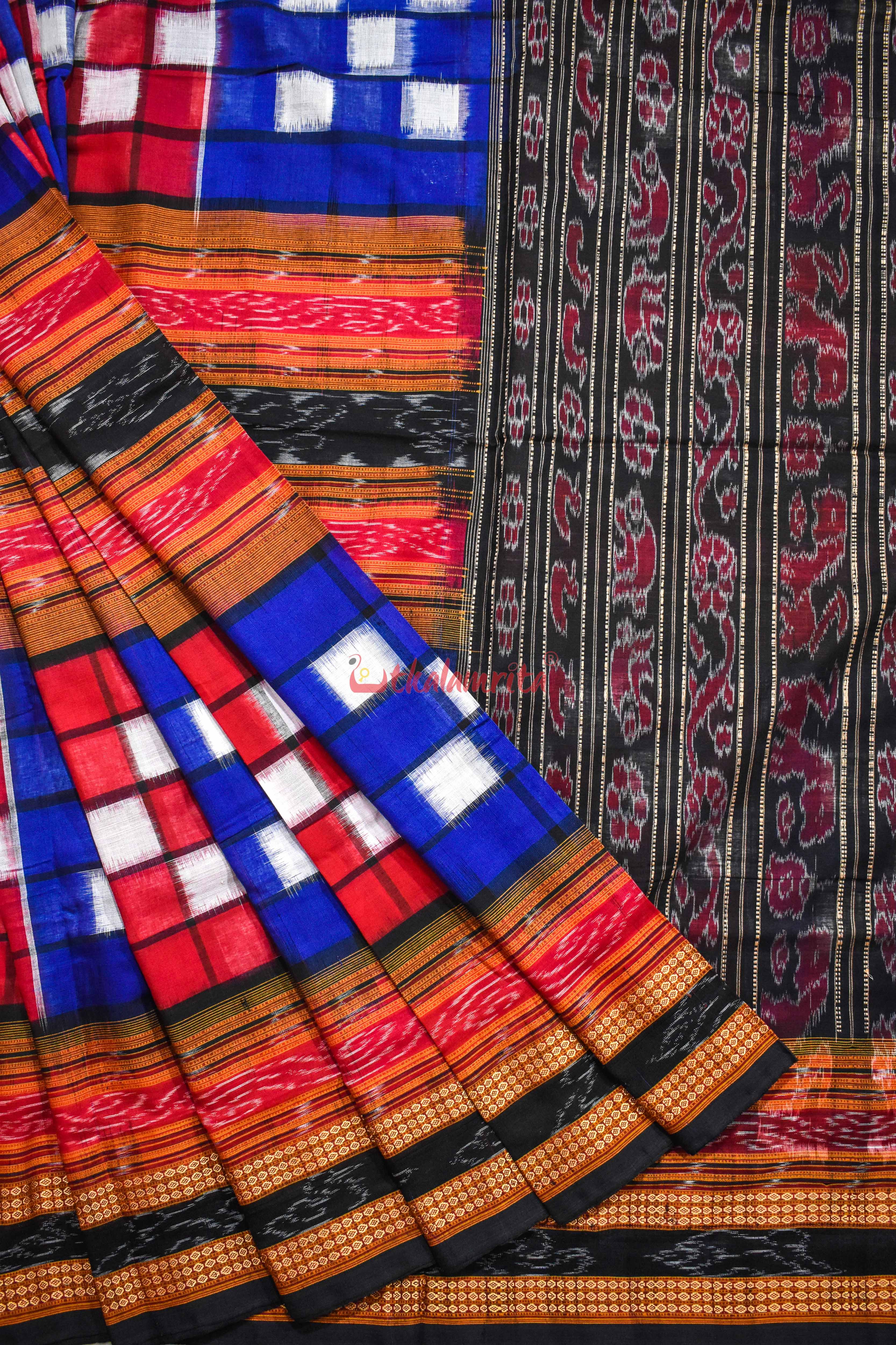 Blue Red Bichitrapuri Saree