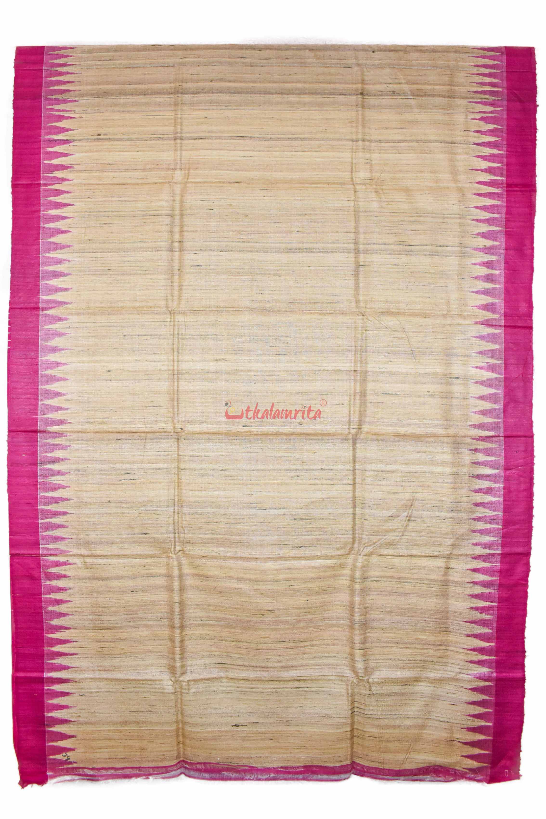 Beige Magenta Gopalpur Tussar Saree