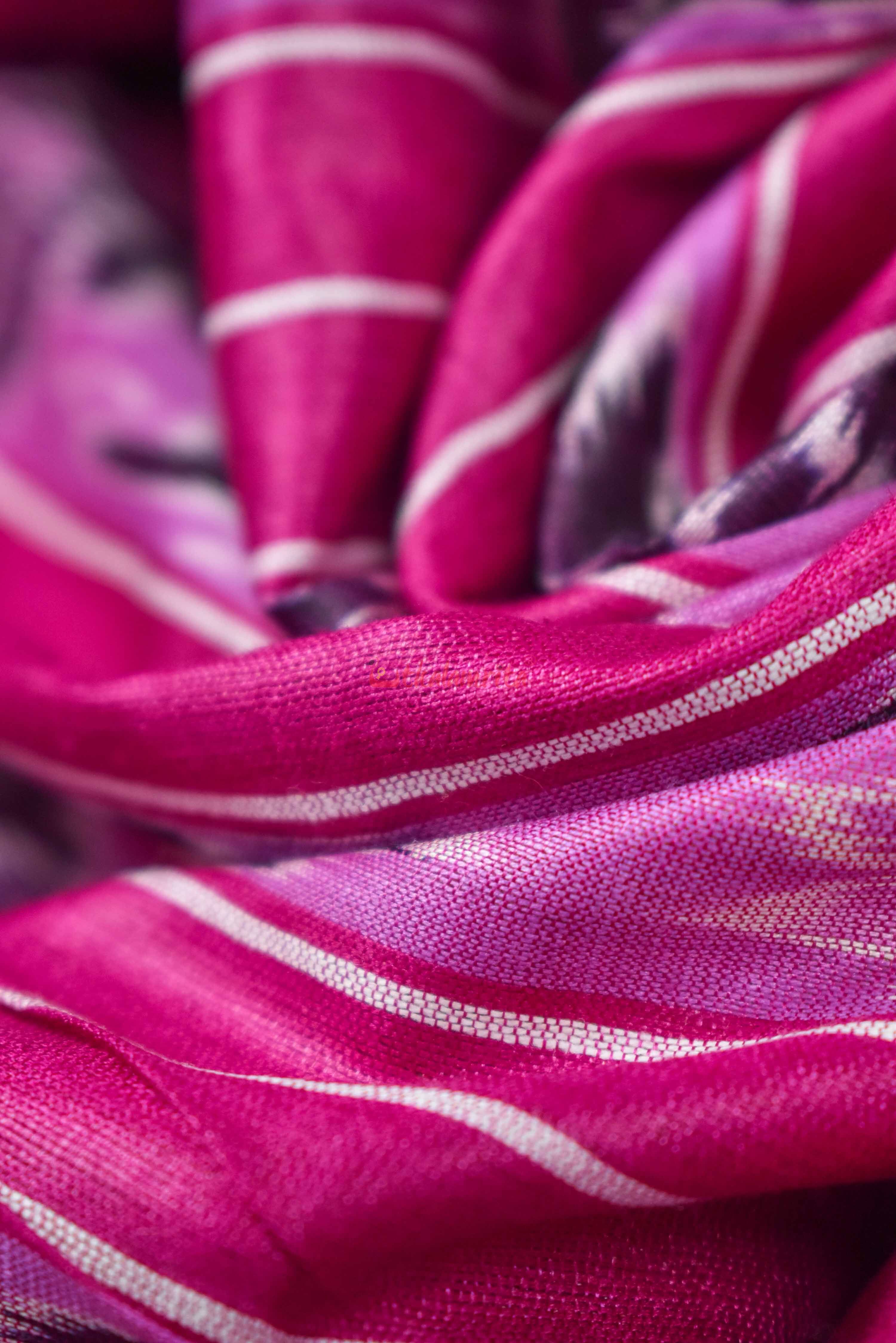Beige Magenta Gopalpur Tussar Saree