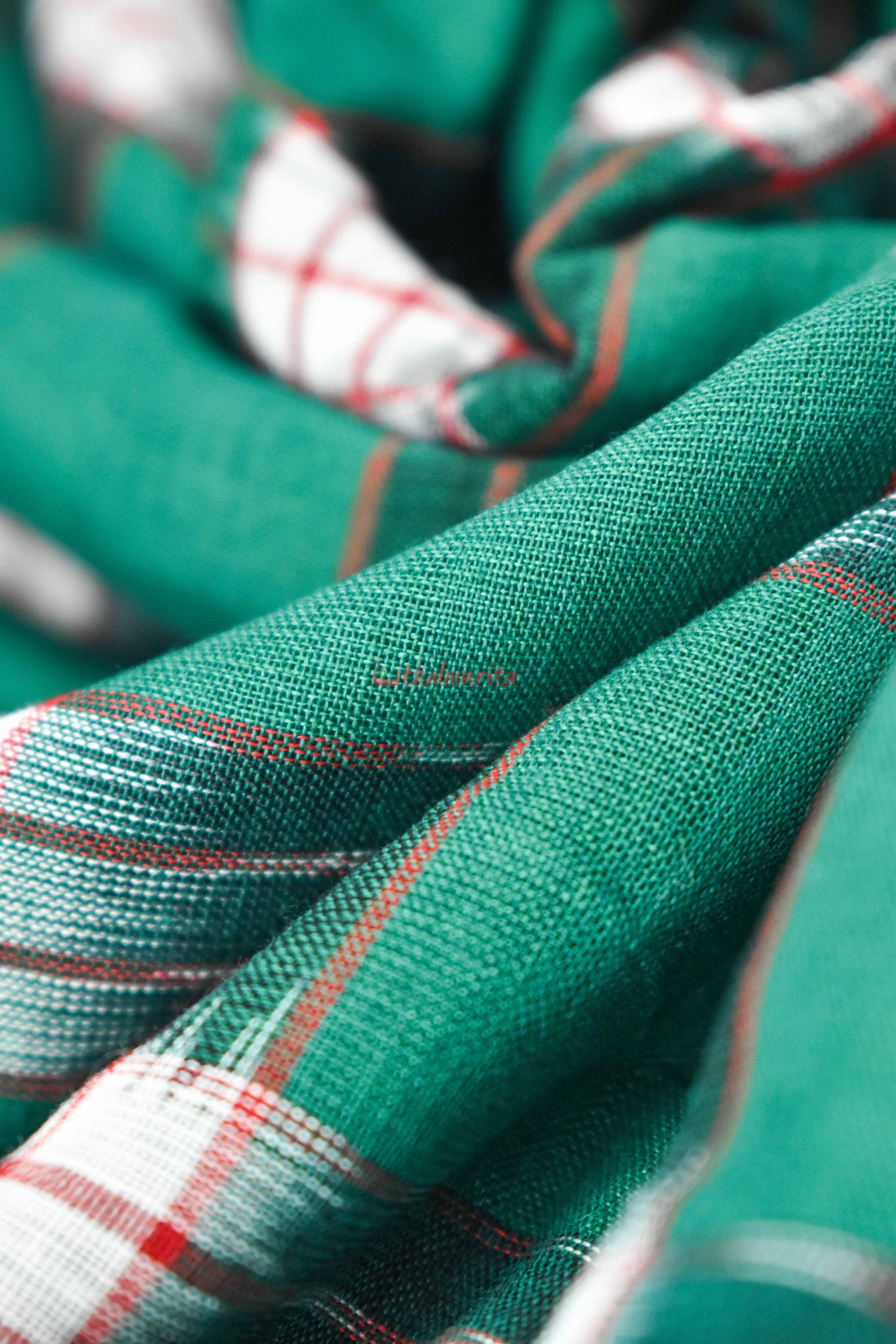 Green White Jharaka Fabric (Fabric)