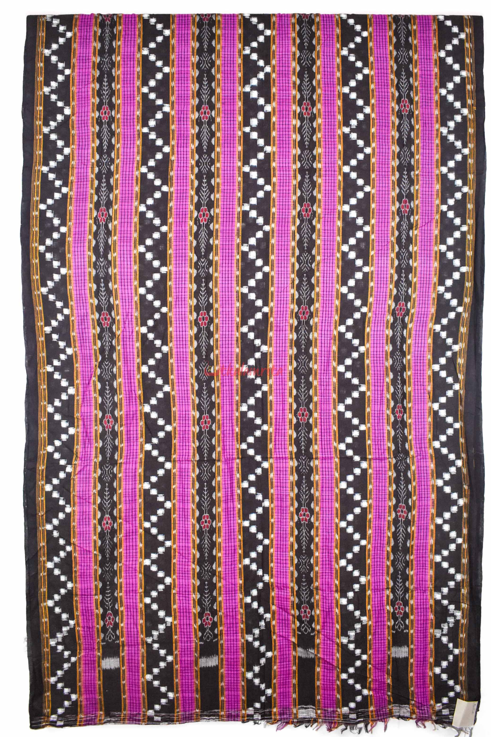 Black Magenta Sachipar Madhupuri (Fabric)