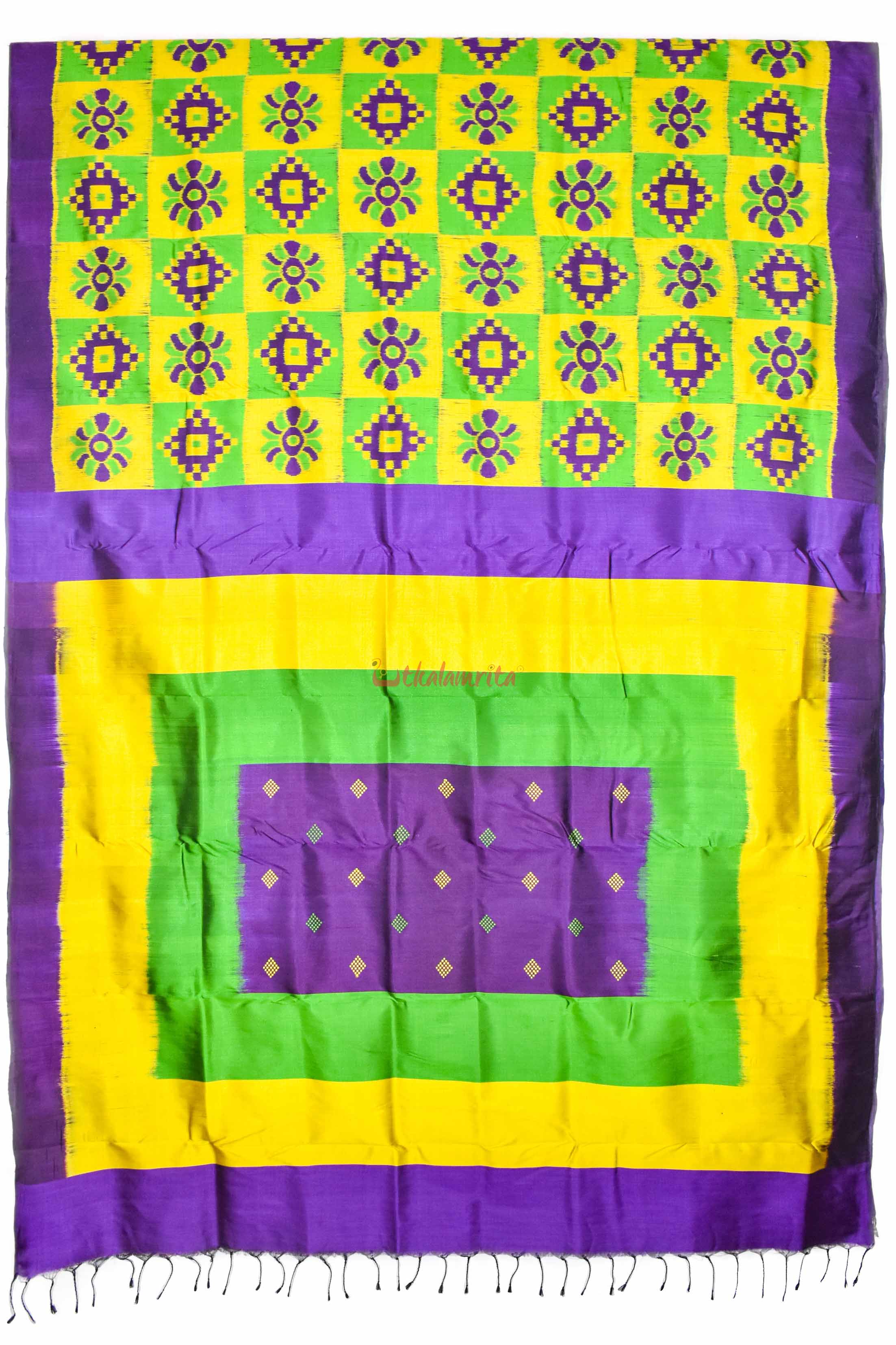 Purple Lemon Pasapali Khandua Silk