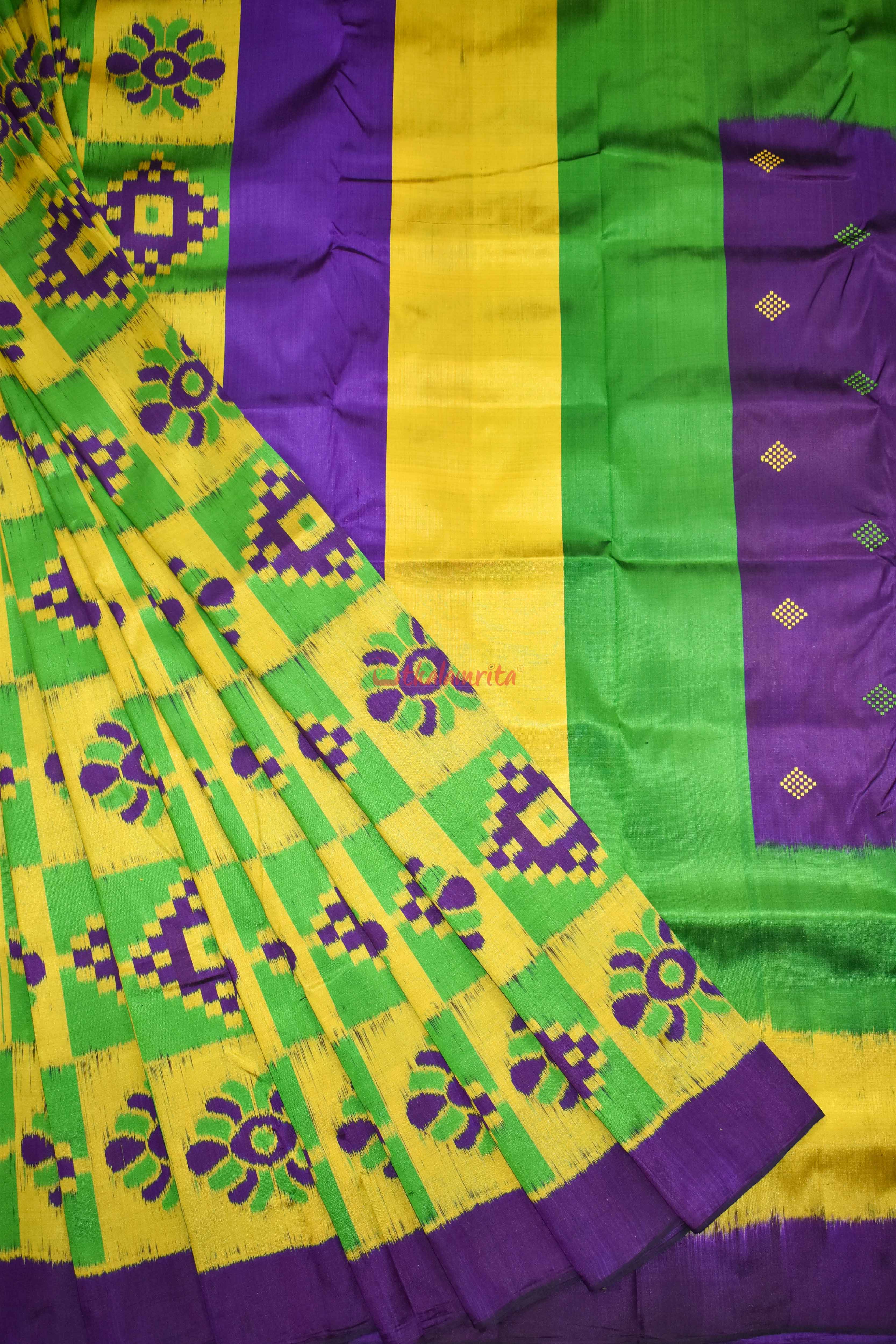 Purple Lemon Pasapali Khandua Silk