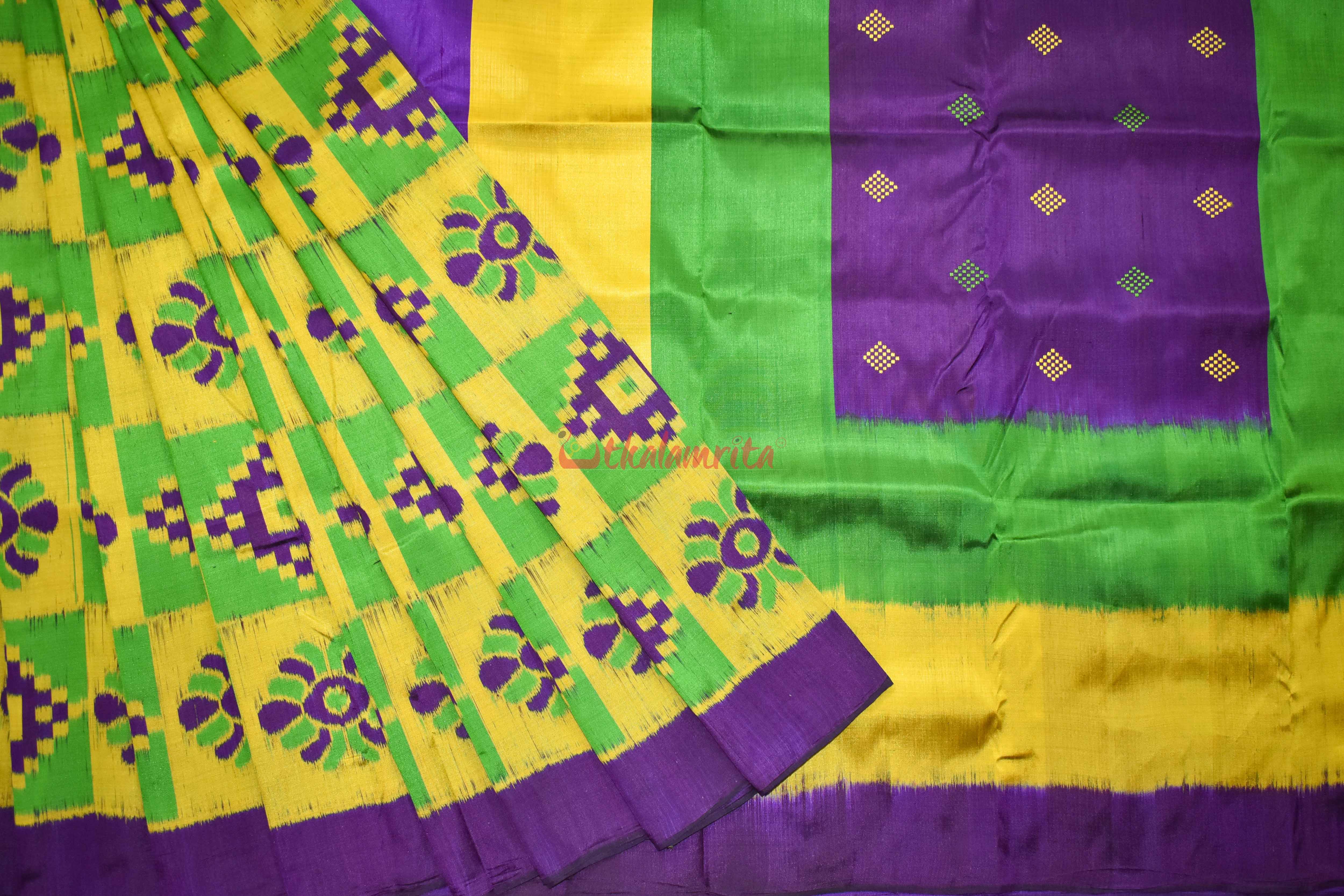 Purple Lemon Pasapali Khandua Silk
