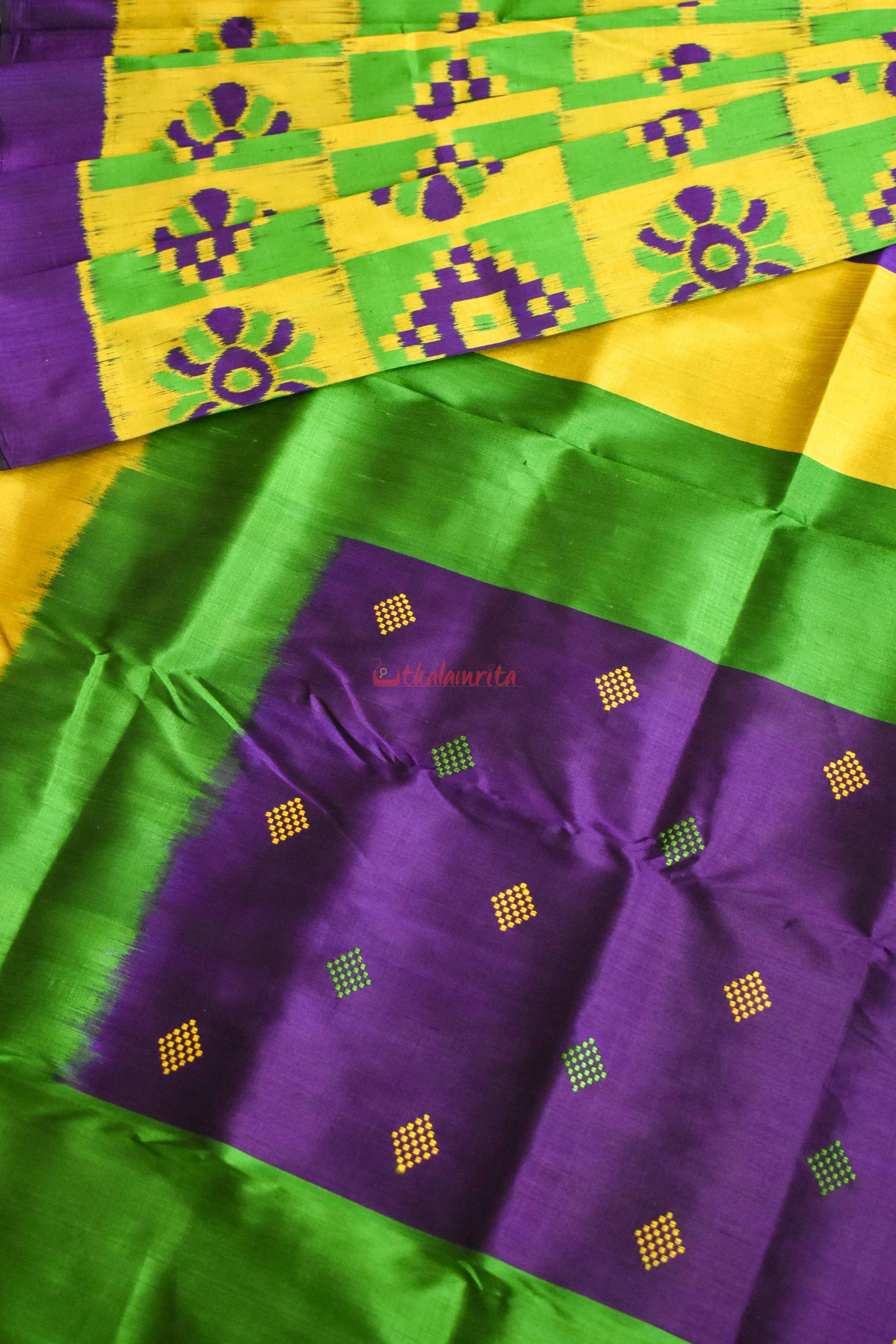 Purple Lemon Pasapali Khandua Silk