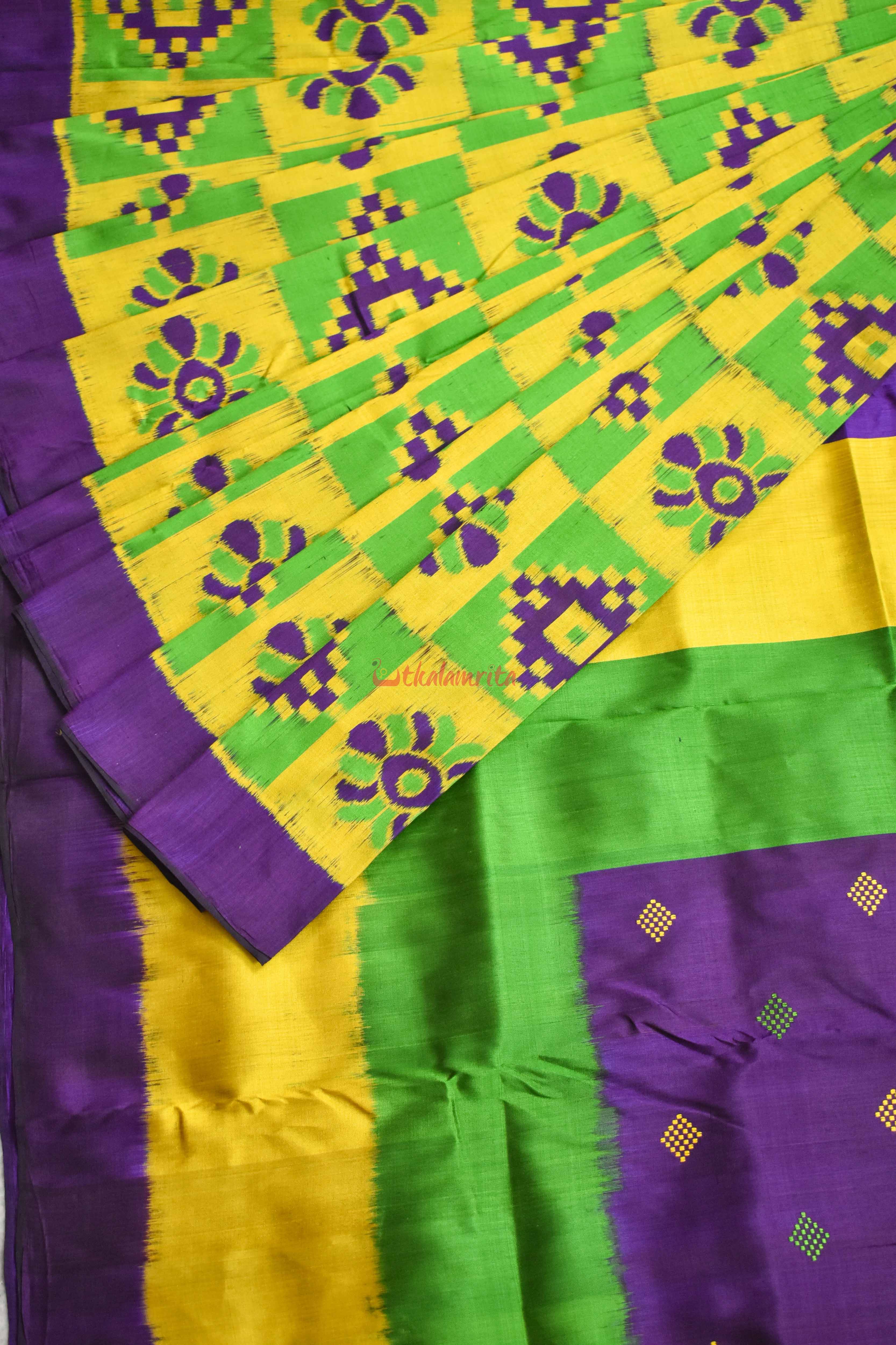 Purple Lemon Pasapali Khandua Silk