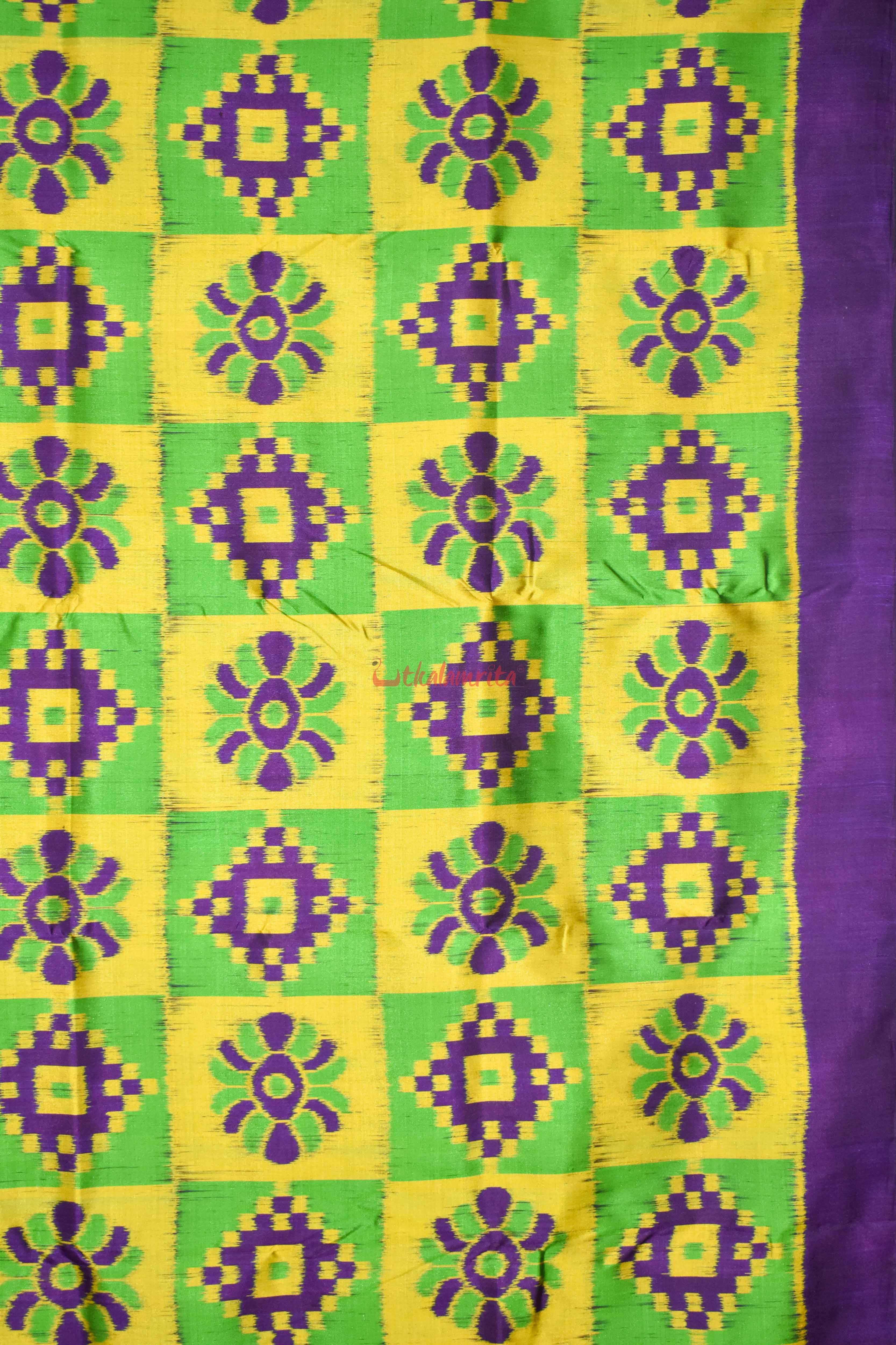 Purple Lemon Pasapali Khandua Silk