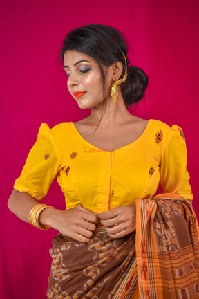 Yellow firbi bomkai (blouse)