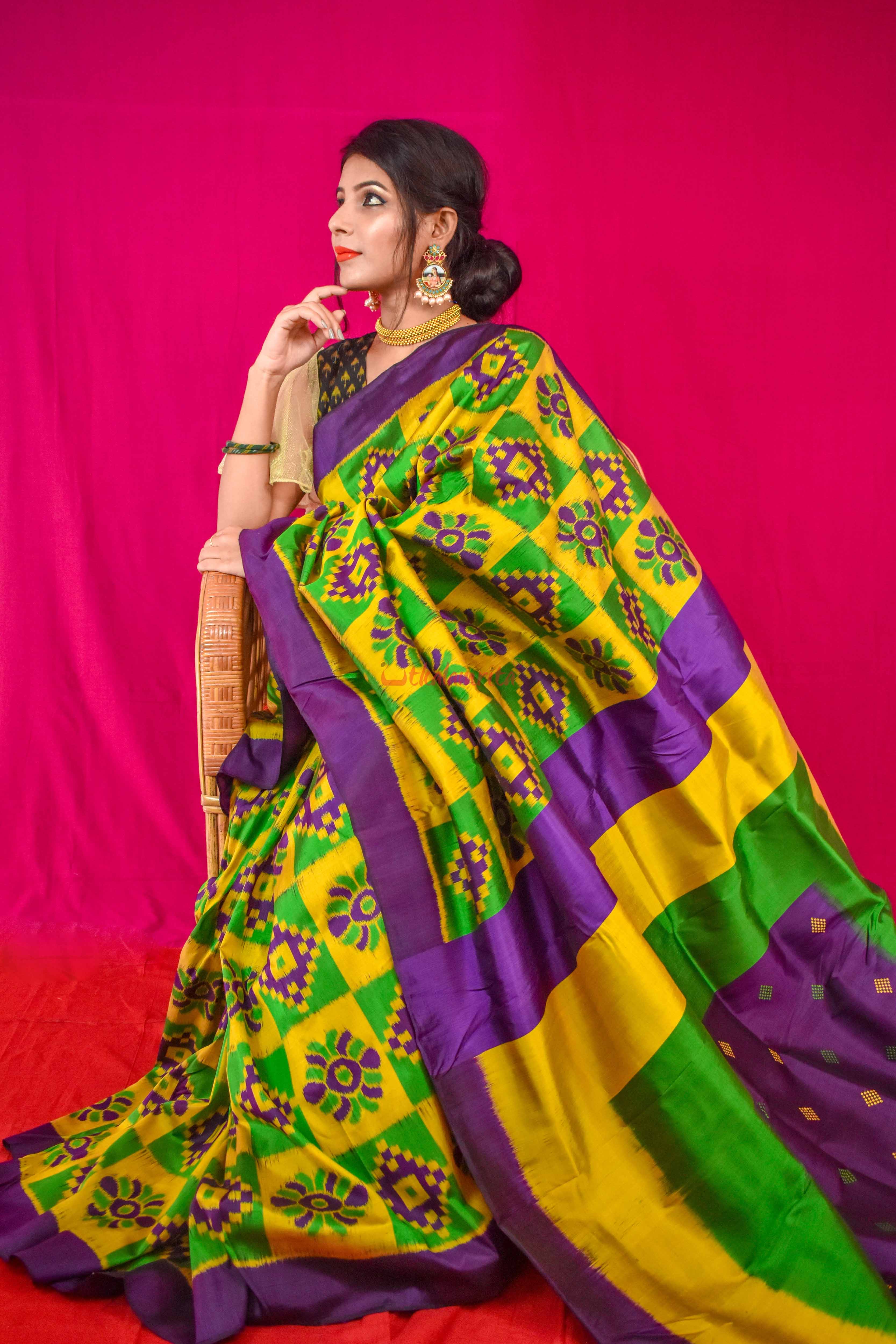 Purple Lemon Pasapali Khandua Silk