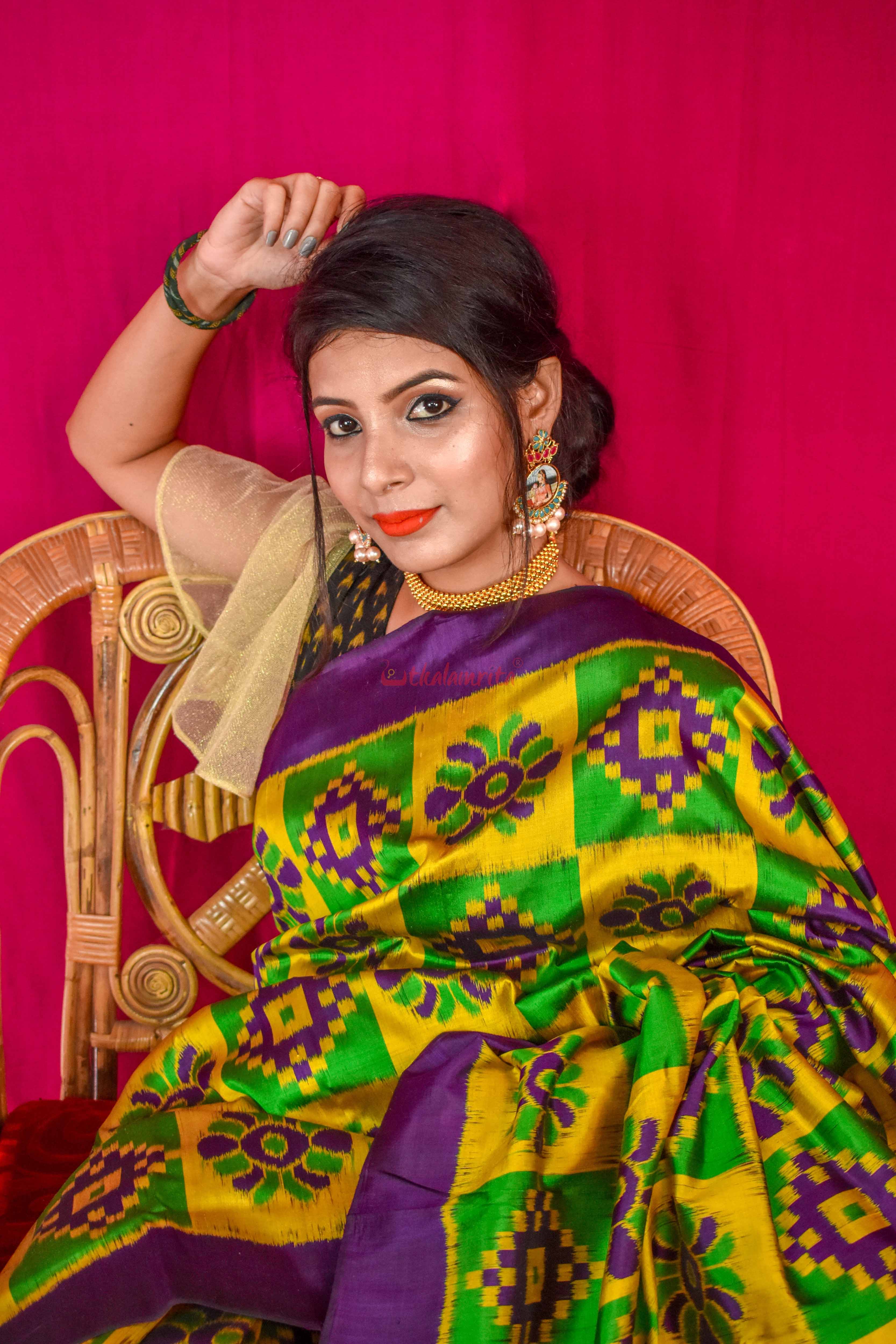Purple Lemon Pasapali Khandua Silk