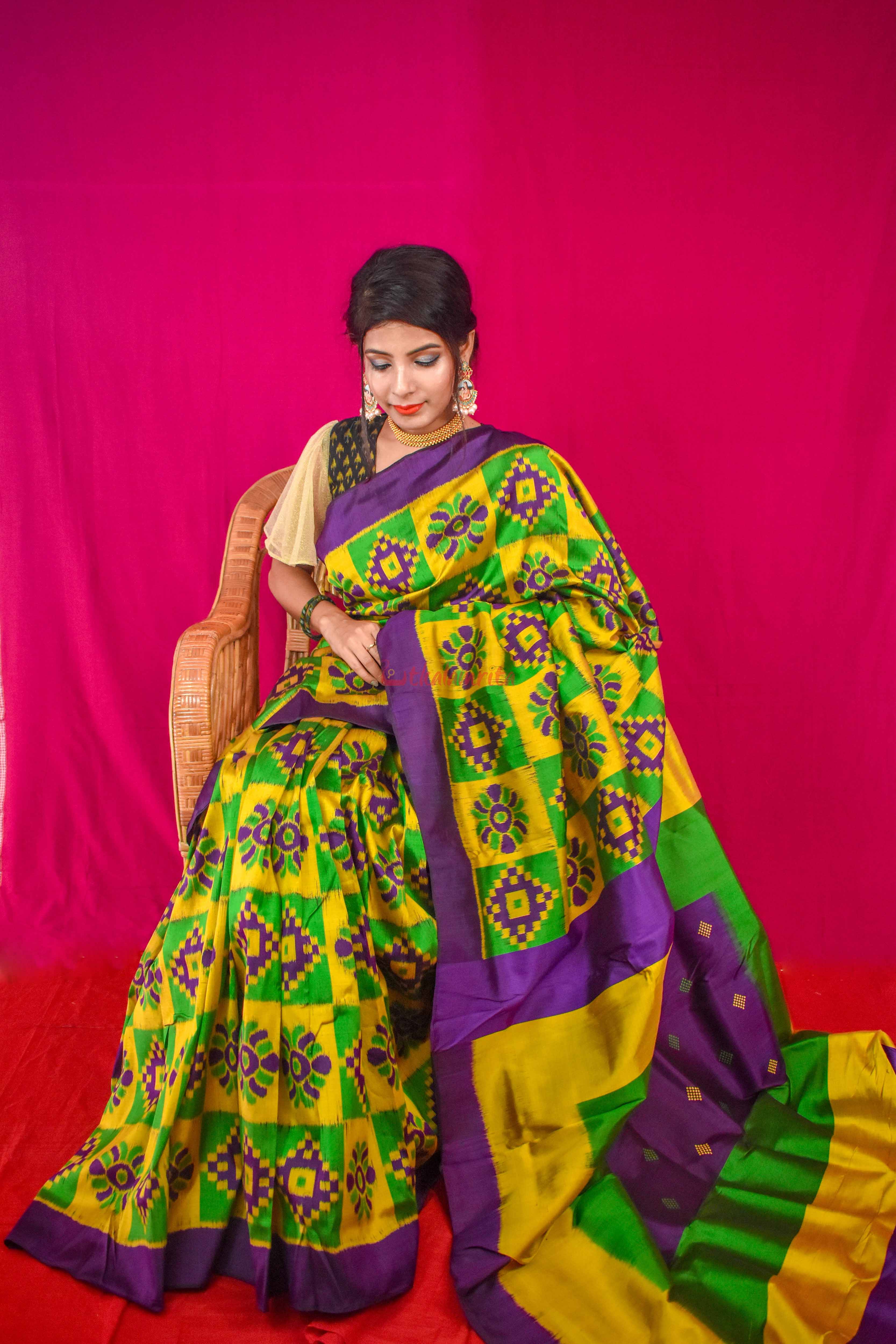 Purple Lemon Pasapali Khandua Silk