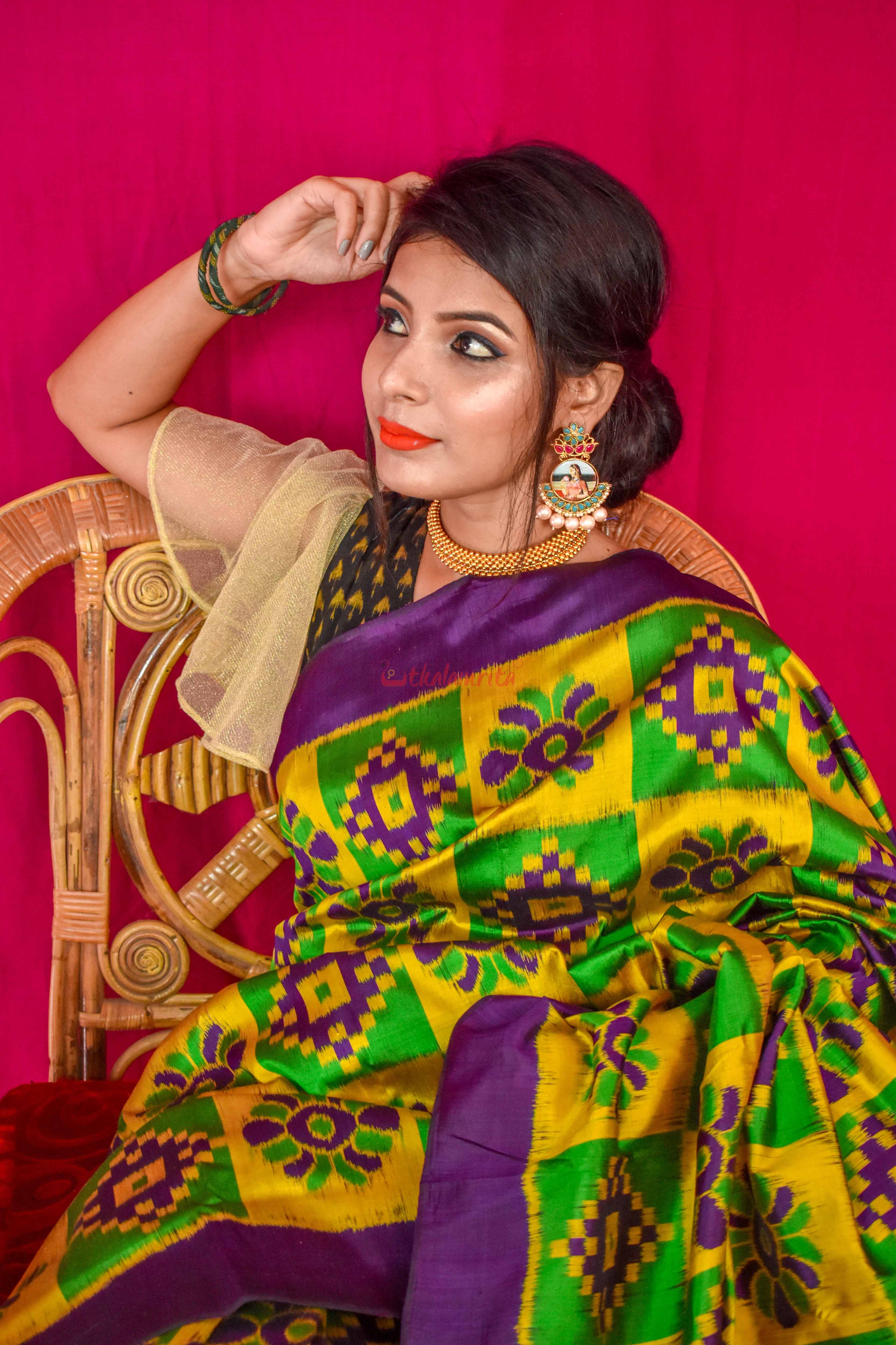 Purple Lemon Pasapali Khandua Silk