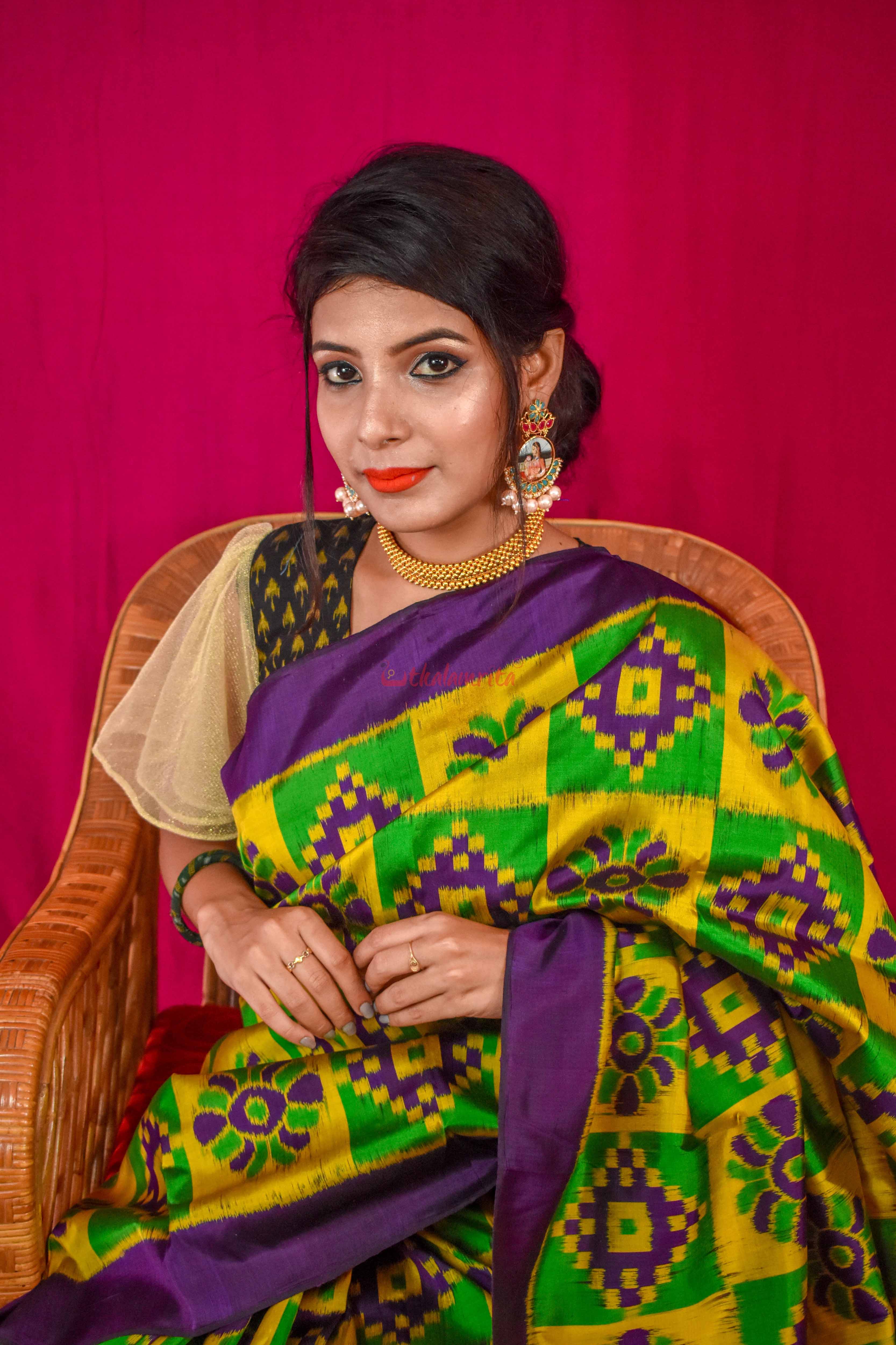 Purple Lemon Pasapali Khandua Silk