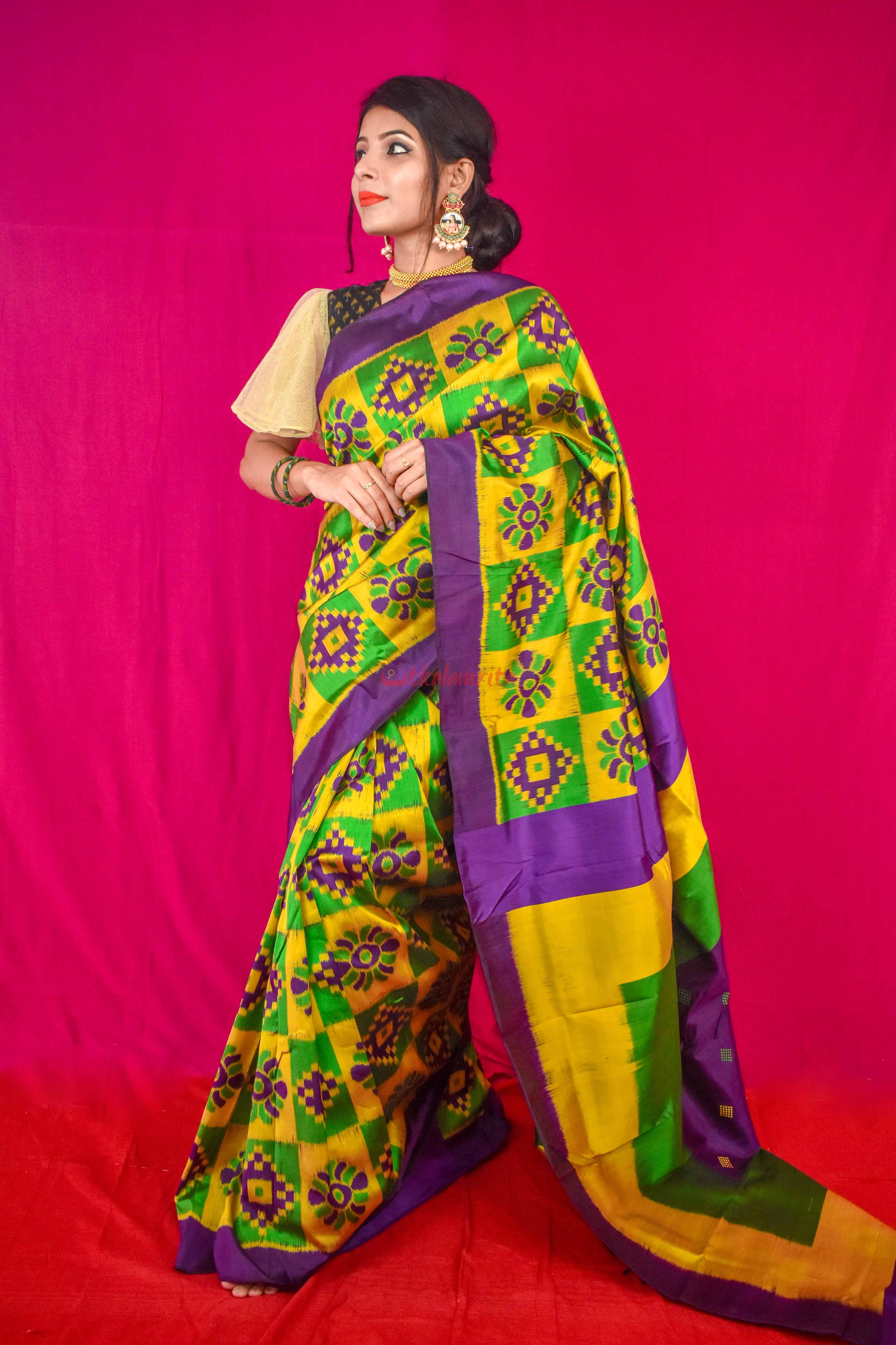 Purple Lemon Pasapali Khandua Silk