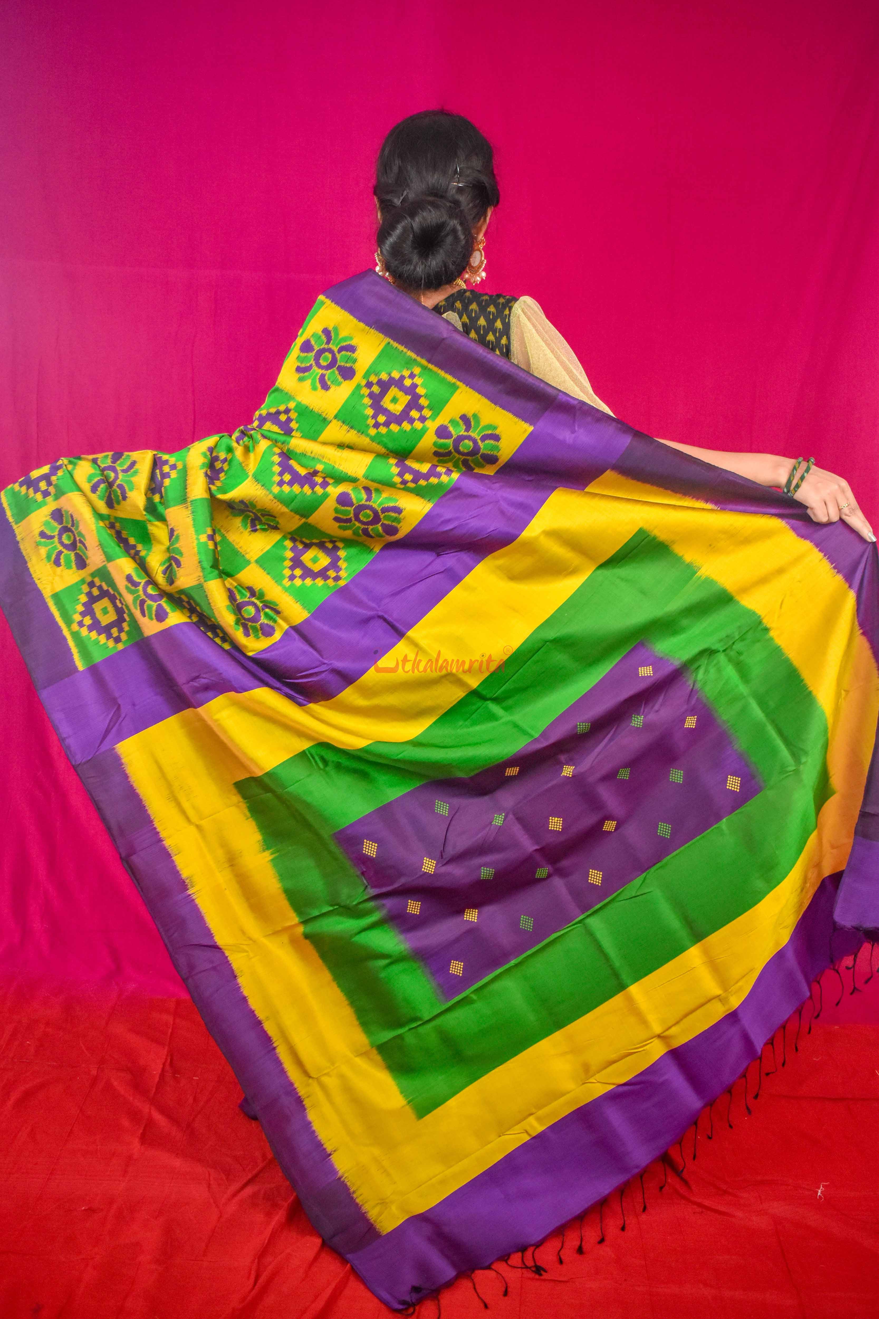 Purple Lemon Pasapali Khandua Silk
