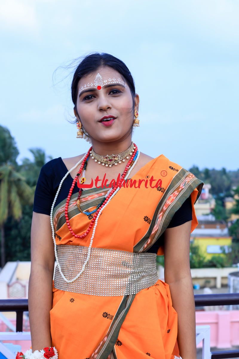 Turmeric Green Pittala Single Cotton Saree