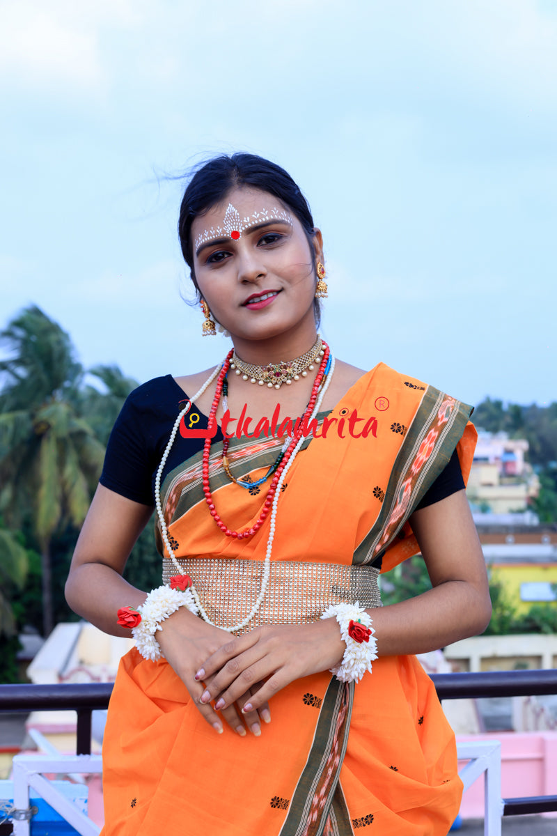 Turmeric Green Pittala Single Cotton Saree