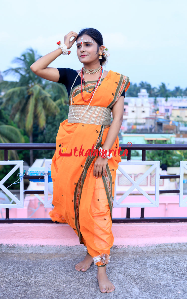 Turmeric Green Pittala Single Cotton Saree