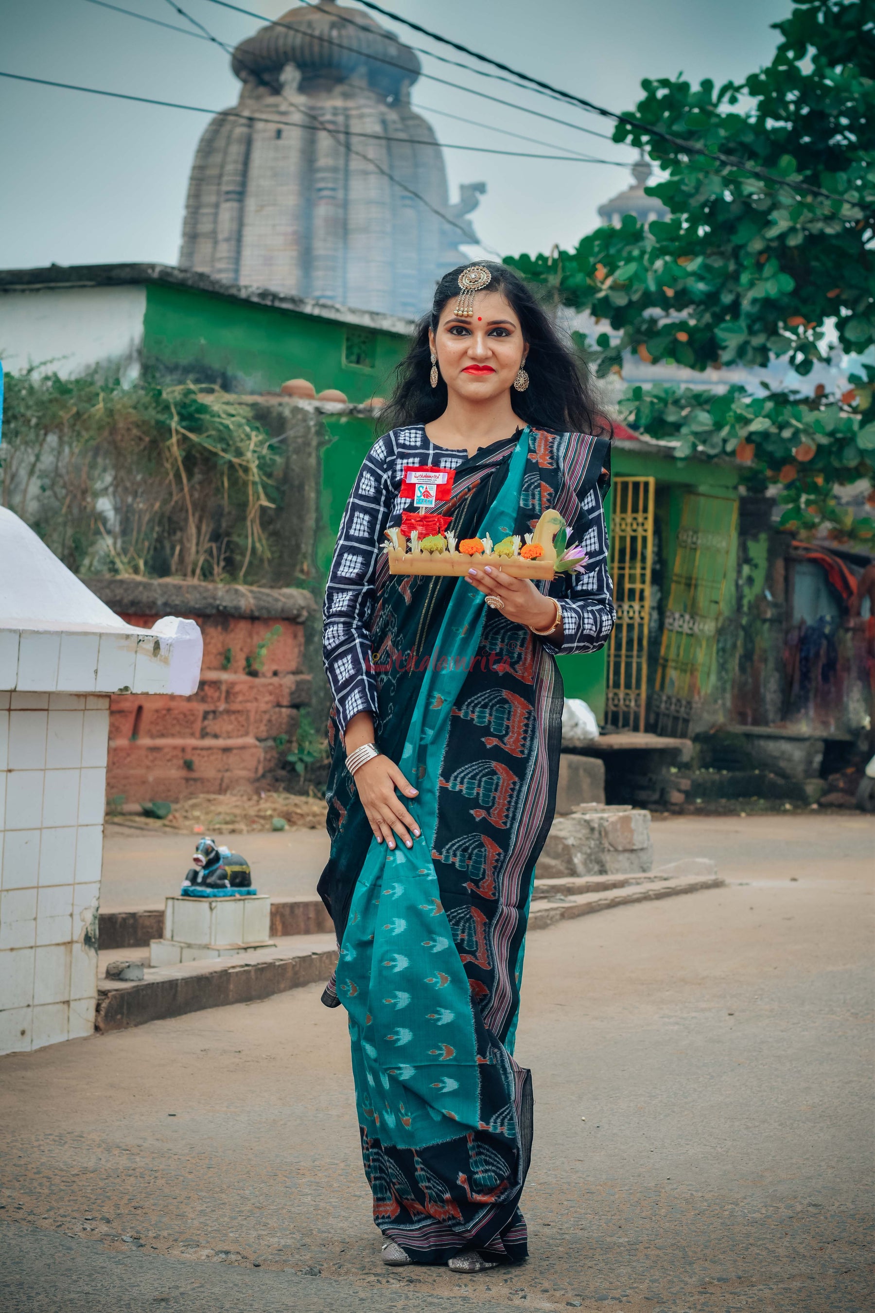 Jodi Sankha, Boita & Ducks Khandua Cotton Saree
