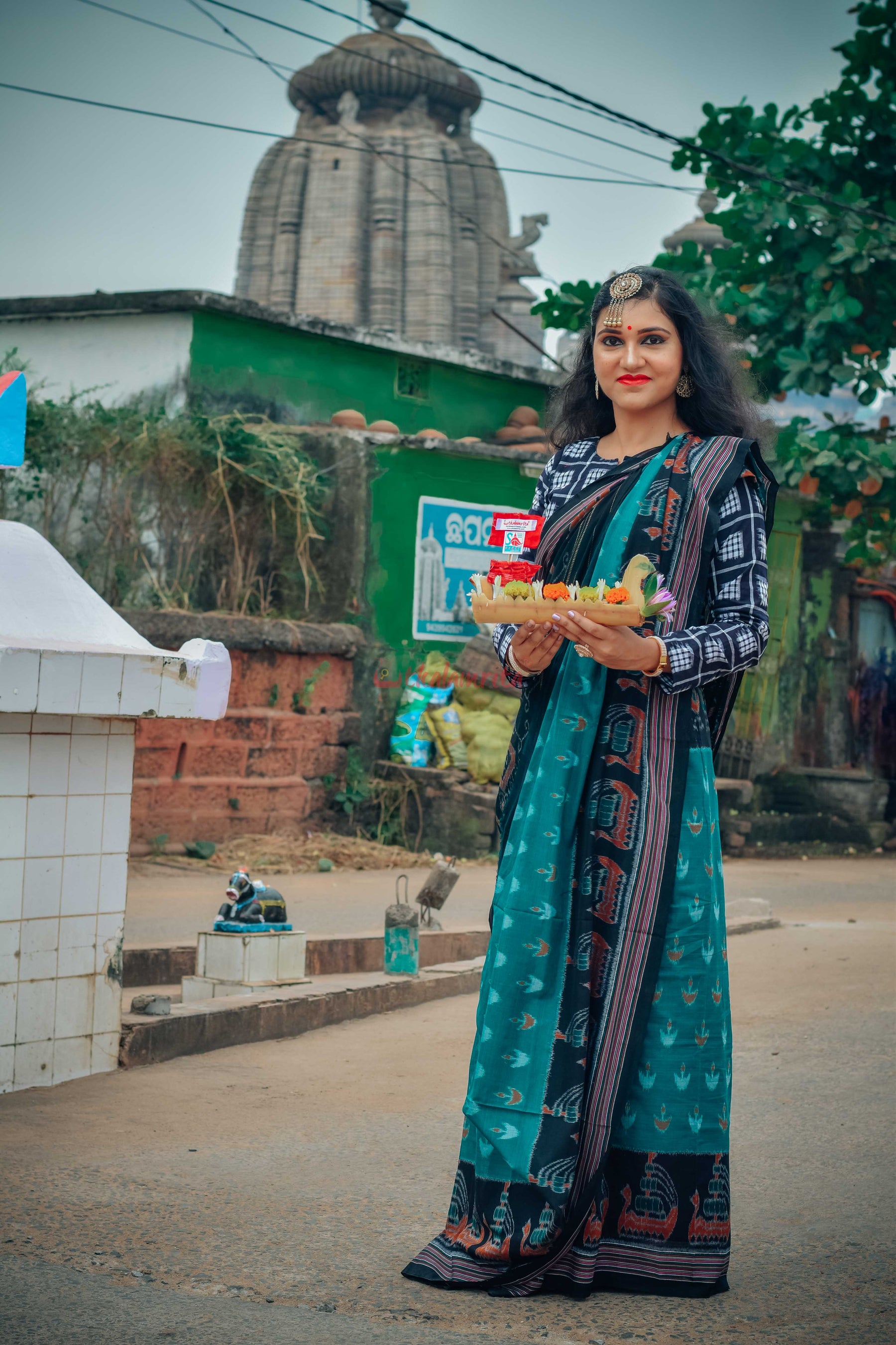 Jodi Sankha, Boita & Ducks Khandua Cotton Saree
