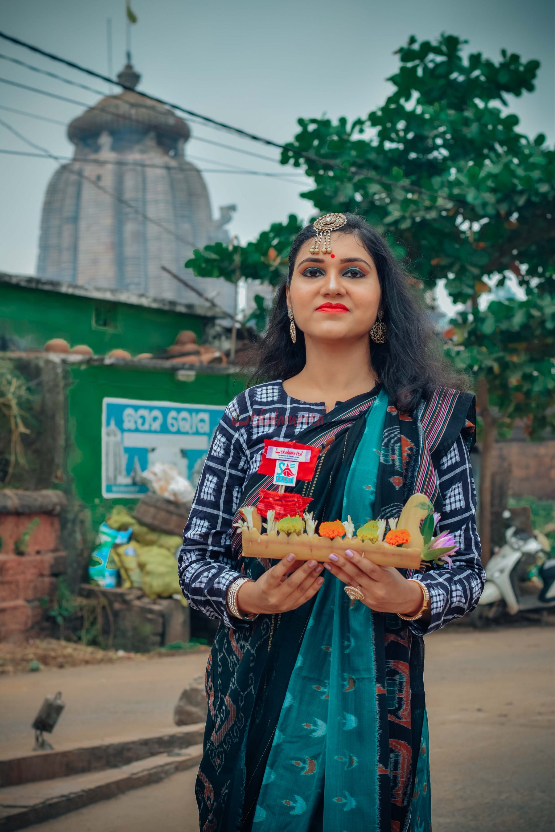 Jodi Sankha, Boita & Ducks Khandua Cotton Saree