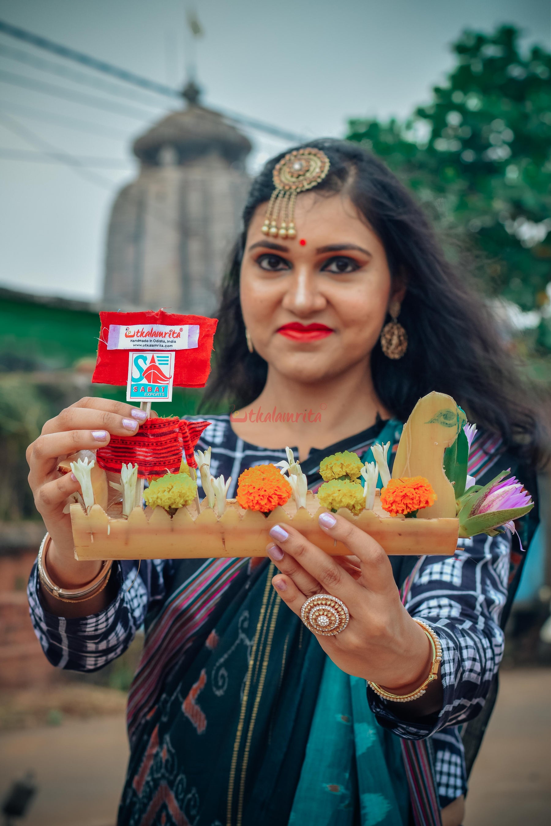 Jodi Sankha, Boita & Ducks Khandua Cotton Saree
