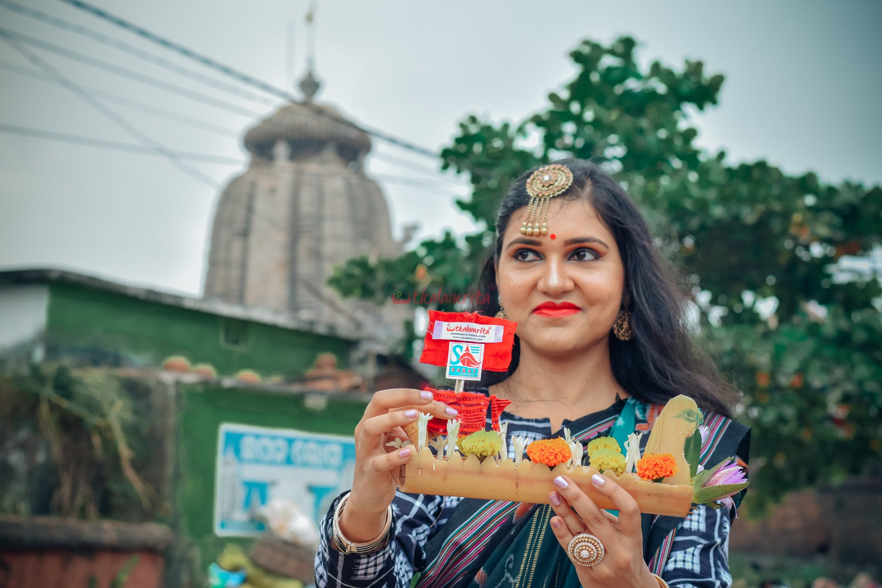 Jodi Sankha, Boita & Ducks Khandua Cotton Saree