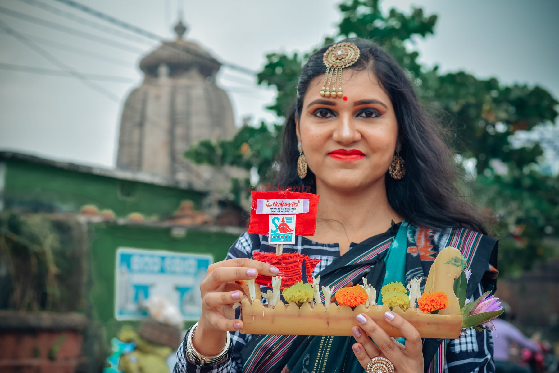 Jodi Sankha, Boita & Ducks Khandua Cotton Saree
