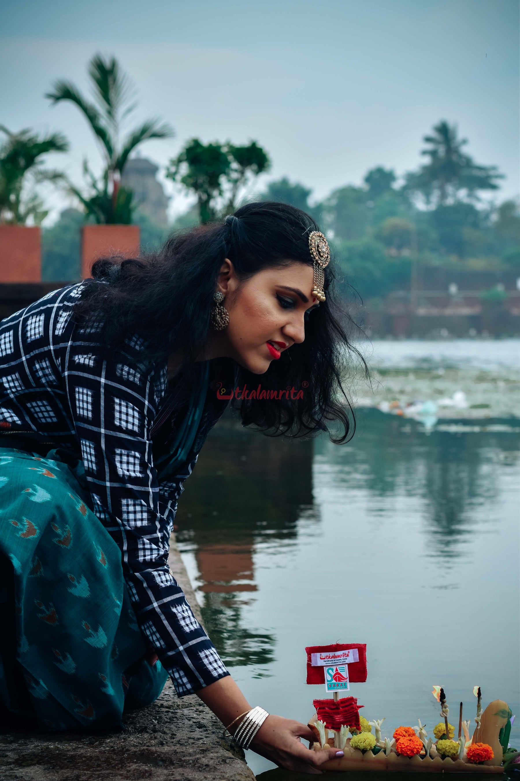 Jodi Sankha, Boita & Ducks Khandua Cotton Saree