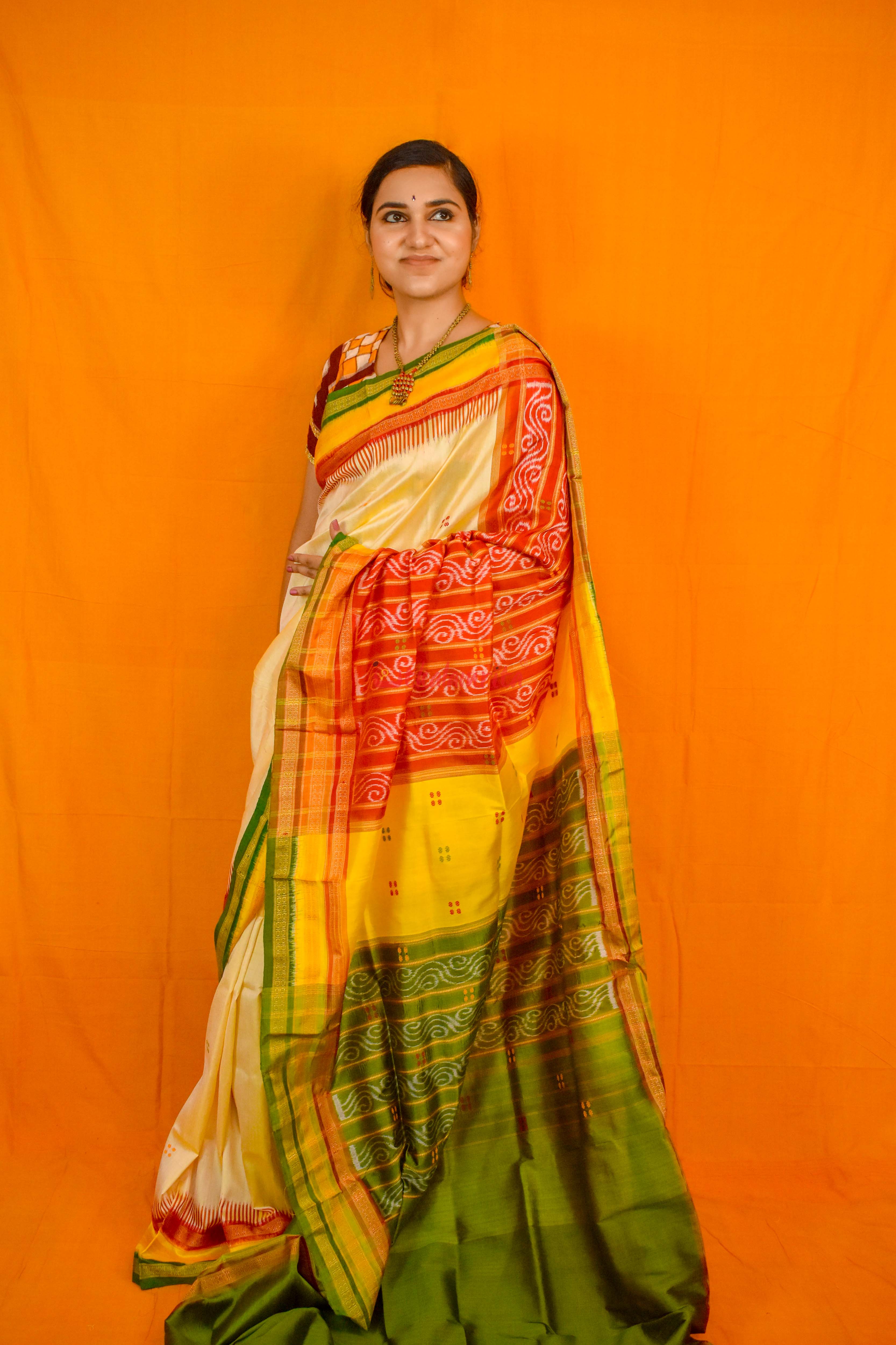 Ghee Kathifera Triple Border Khandua Silk