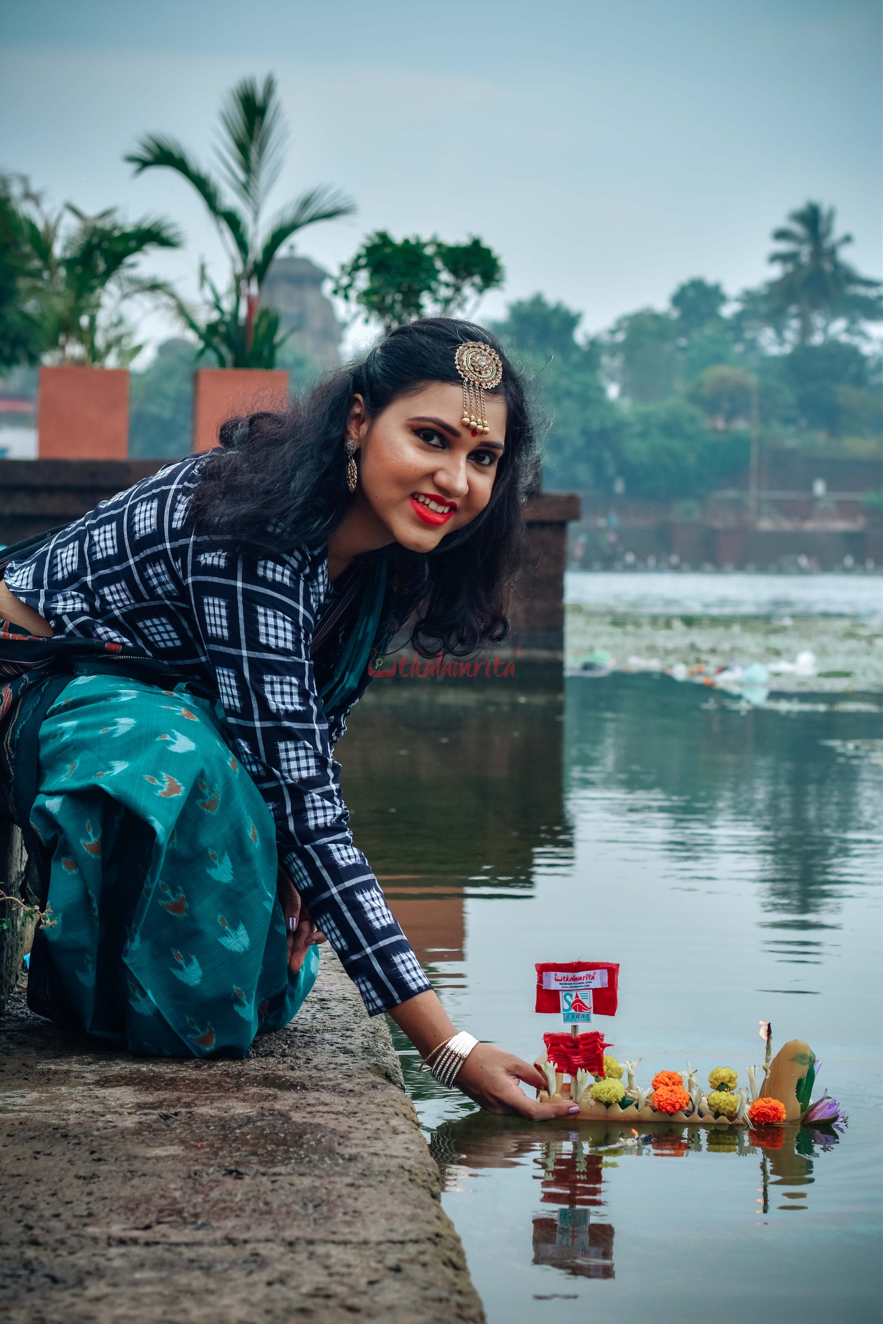 Jodi Sankha, Boita & Ducks Khandua Cotton Saree