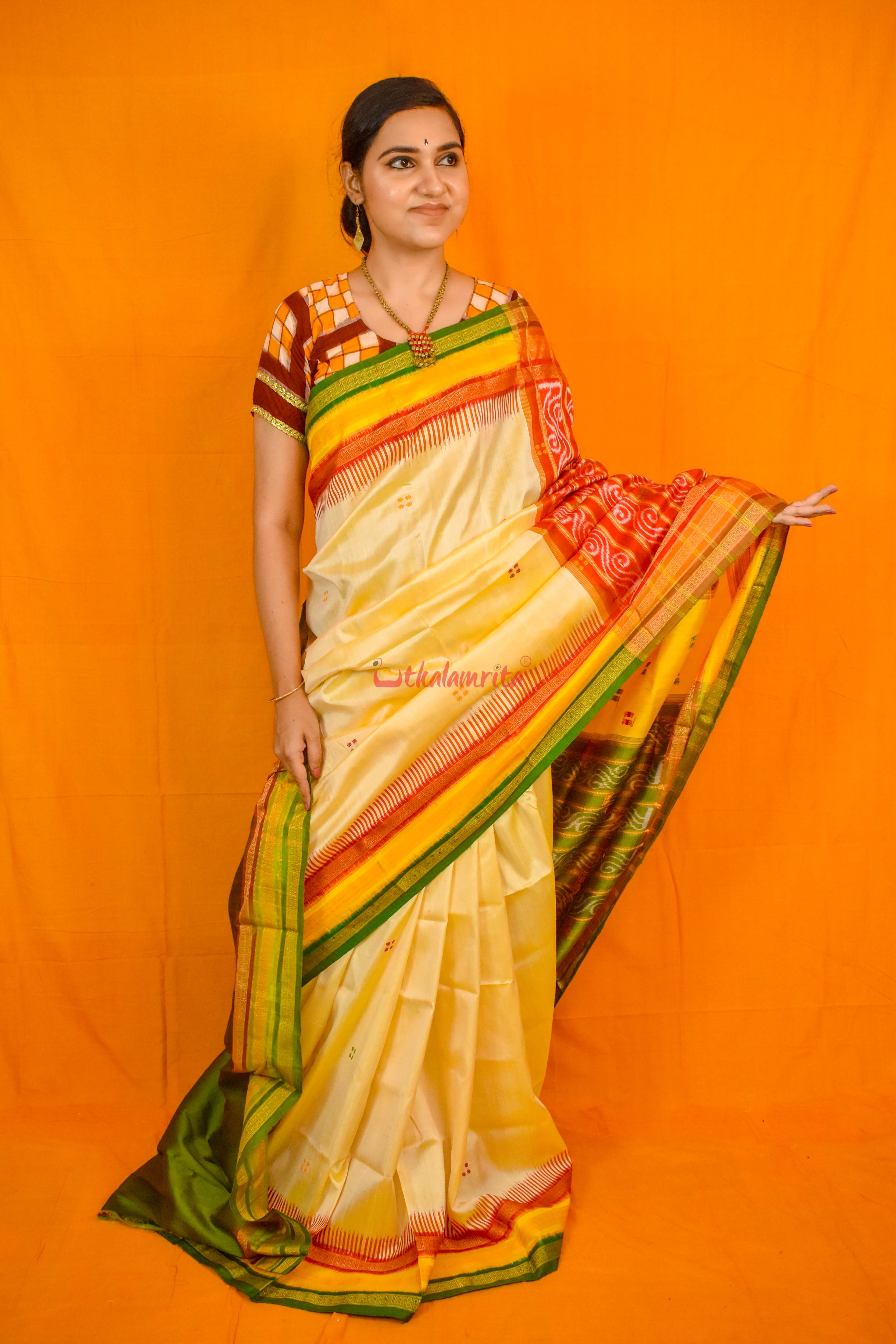 Ghee Kathifera Triple Border Khandua Silk