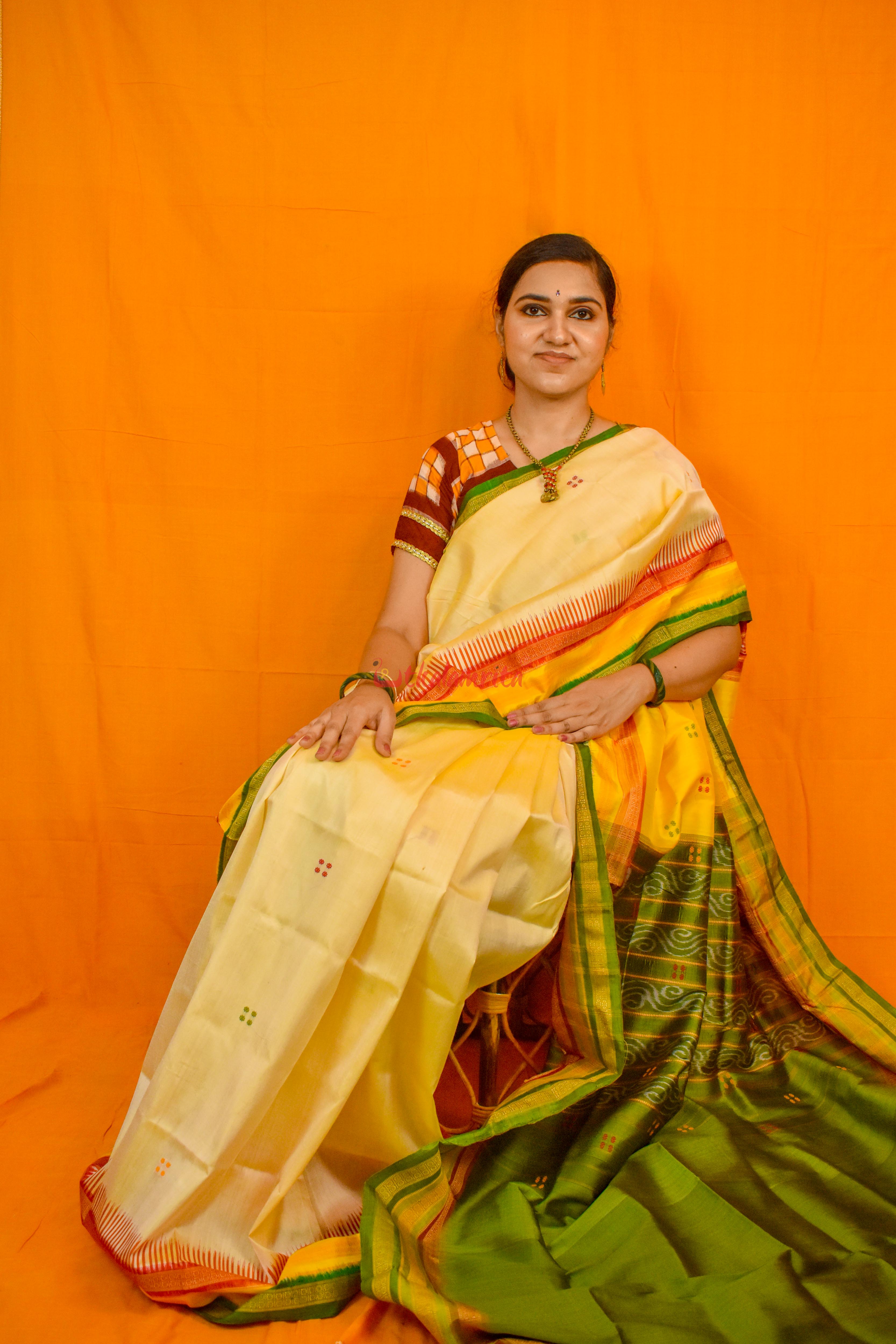 Ghee Kathifera Triple Border Khandua Silk