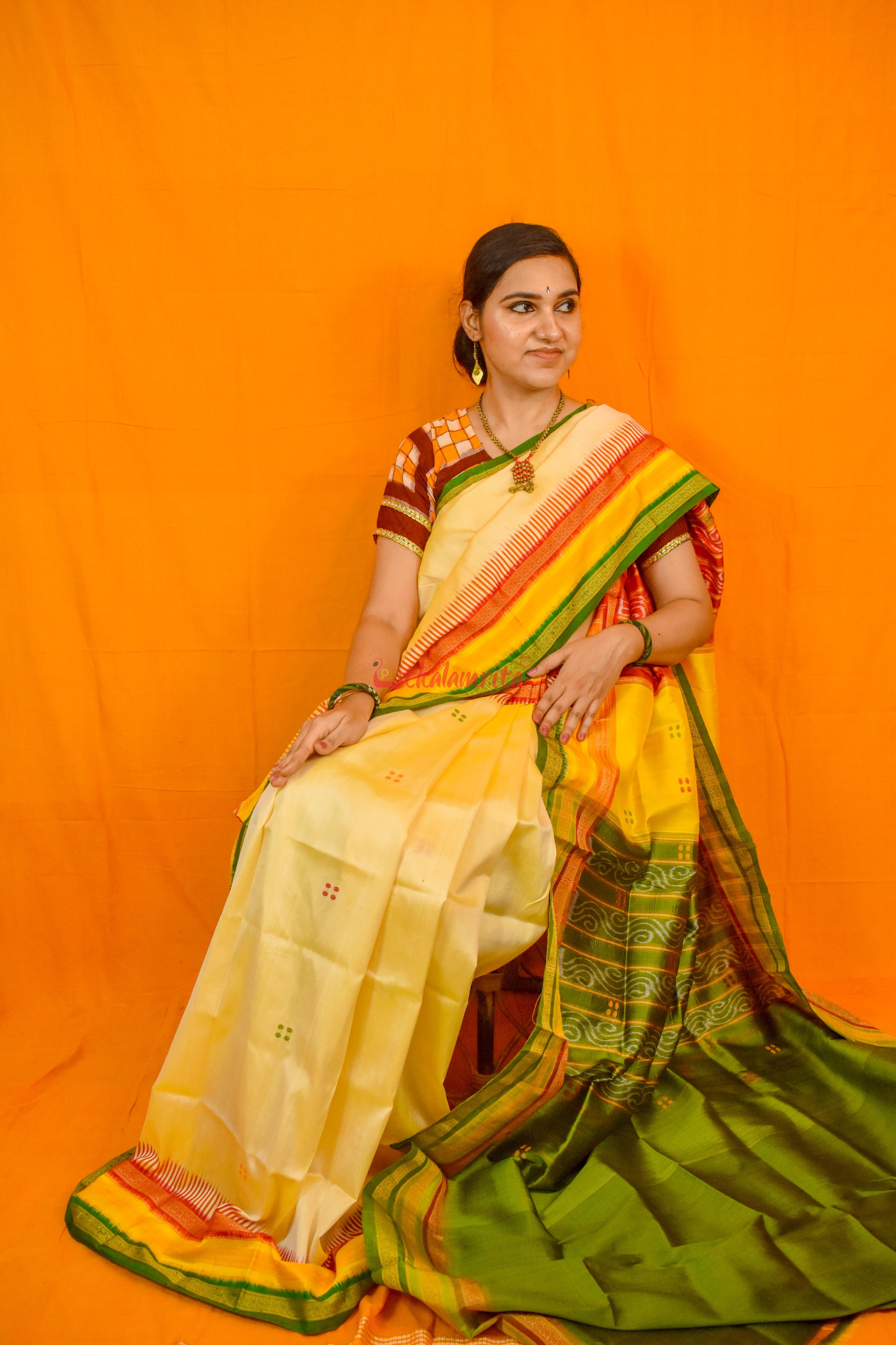 Ghee Kathifera Triple Border Khandua Silk