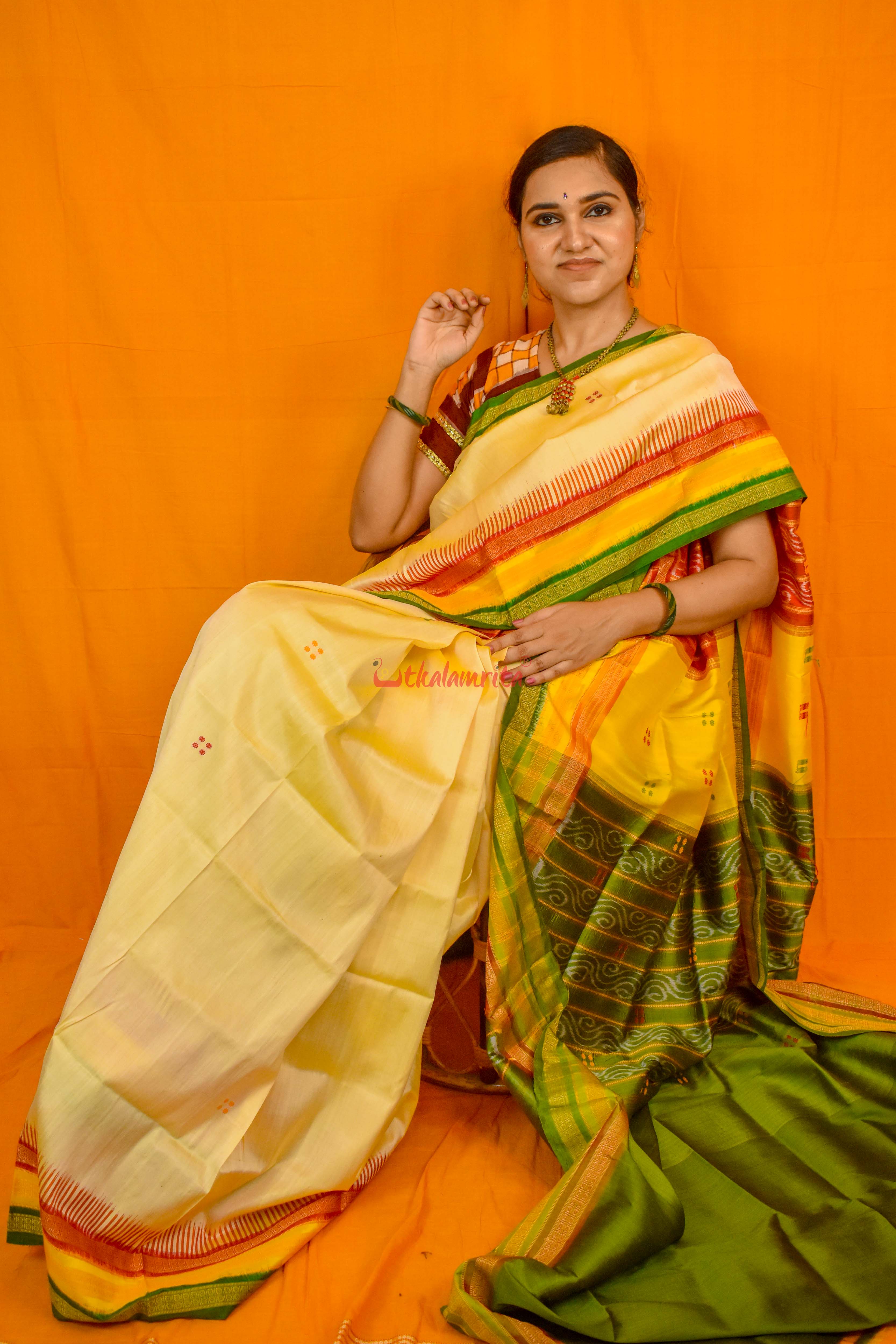 Ghee Kathifera Triple Border Khandua Silk