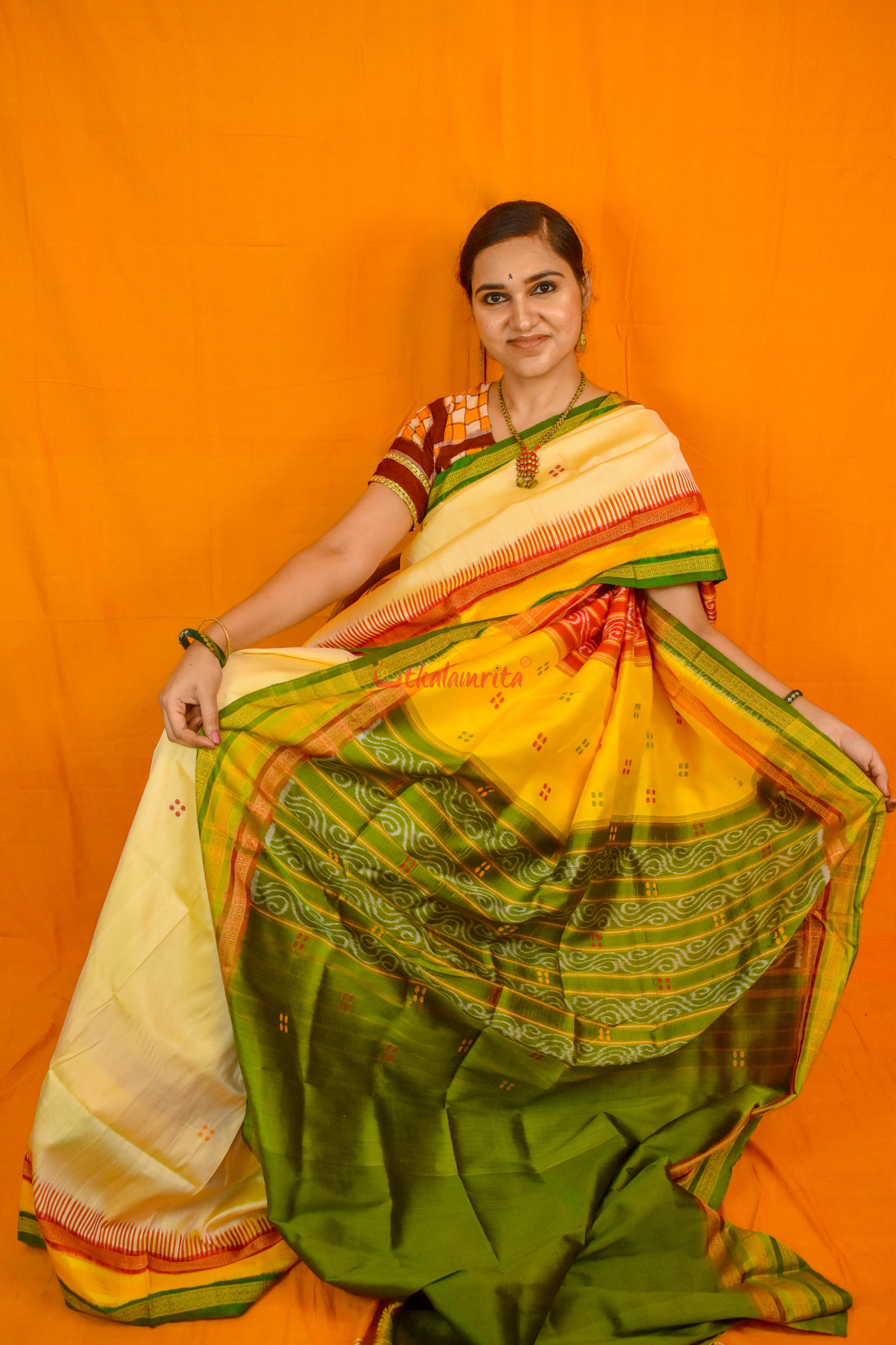 Ghee Kathifera Triple Border Khandua Silk