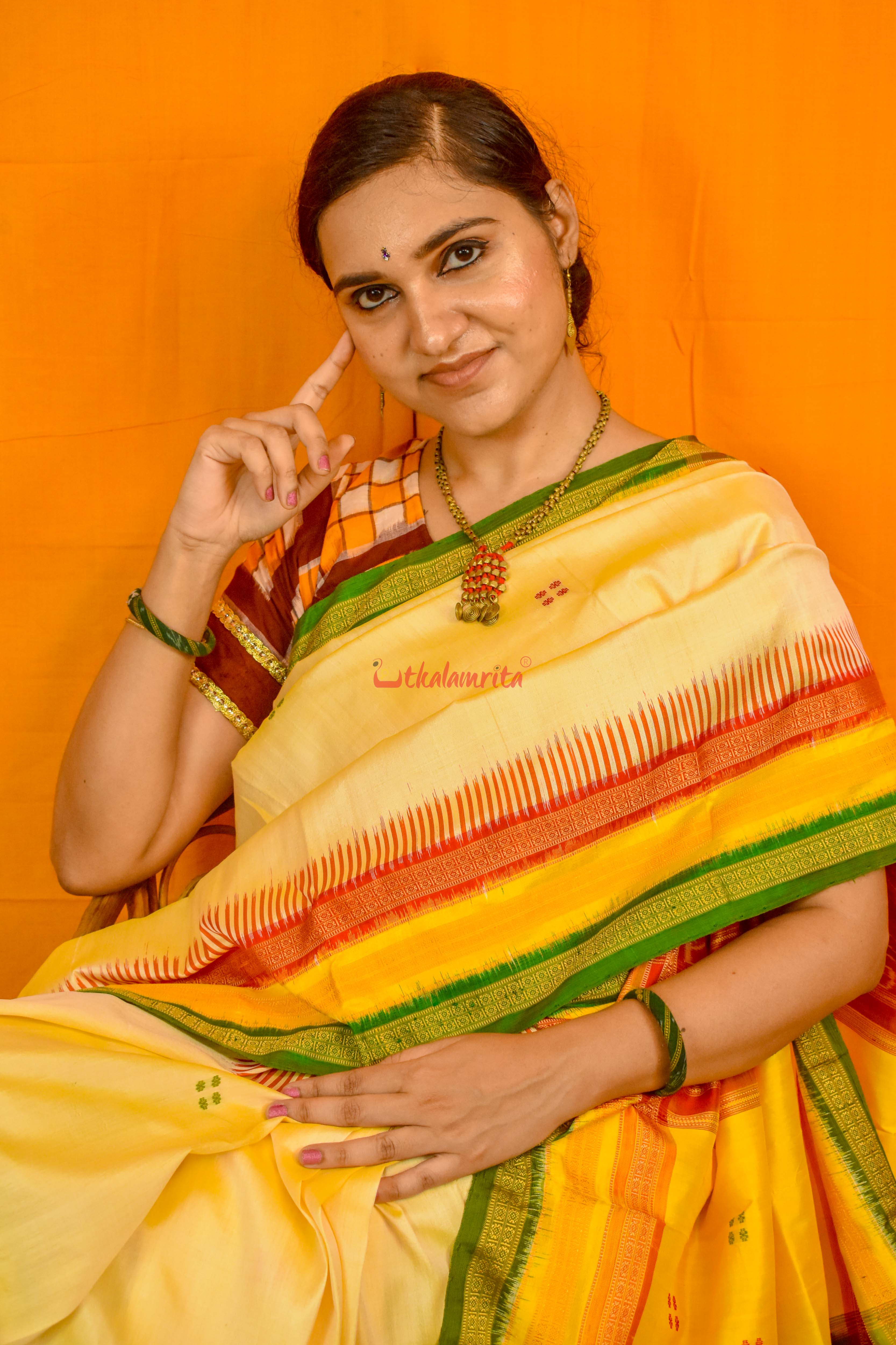 Ghee Kathifera Triple Border Khandua Silk